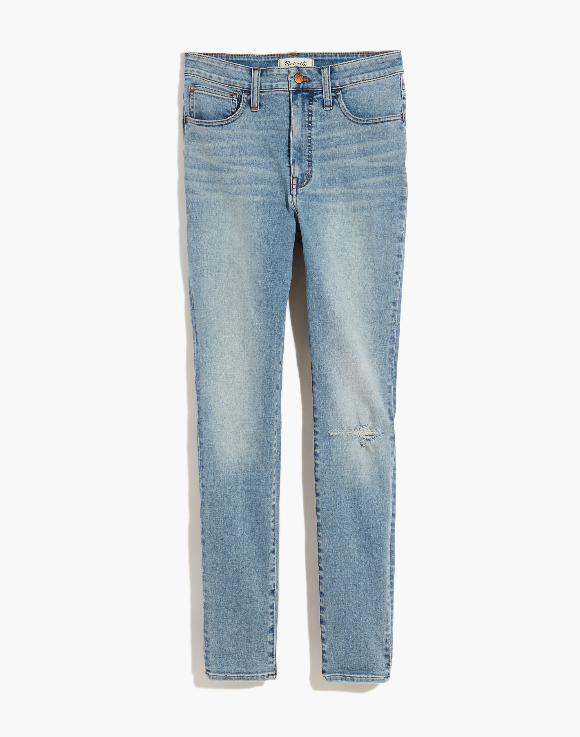 Curvy Roadtripper Authentic Jeans in Benton Wash: Knee-Rip Edition
