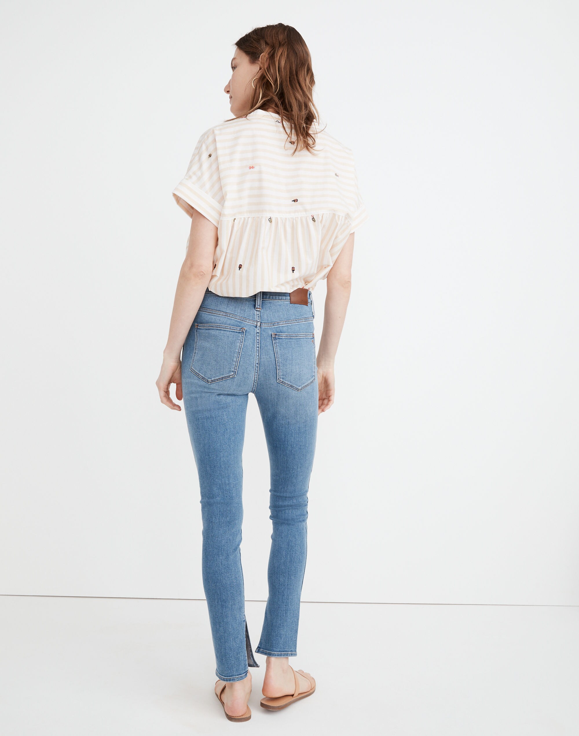 10" High-Rise Roadtripper Supersoft Jeans in Minford Wash: Ankle-Slit Edition