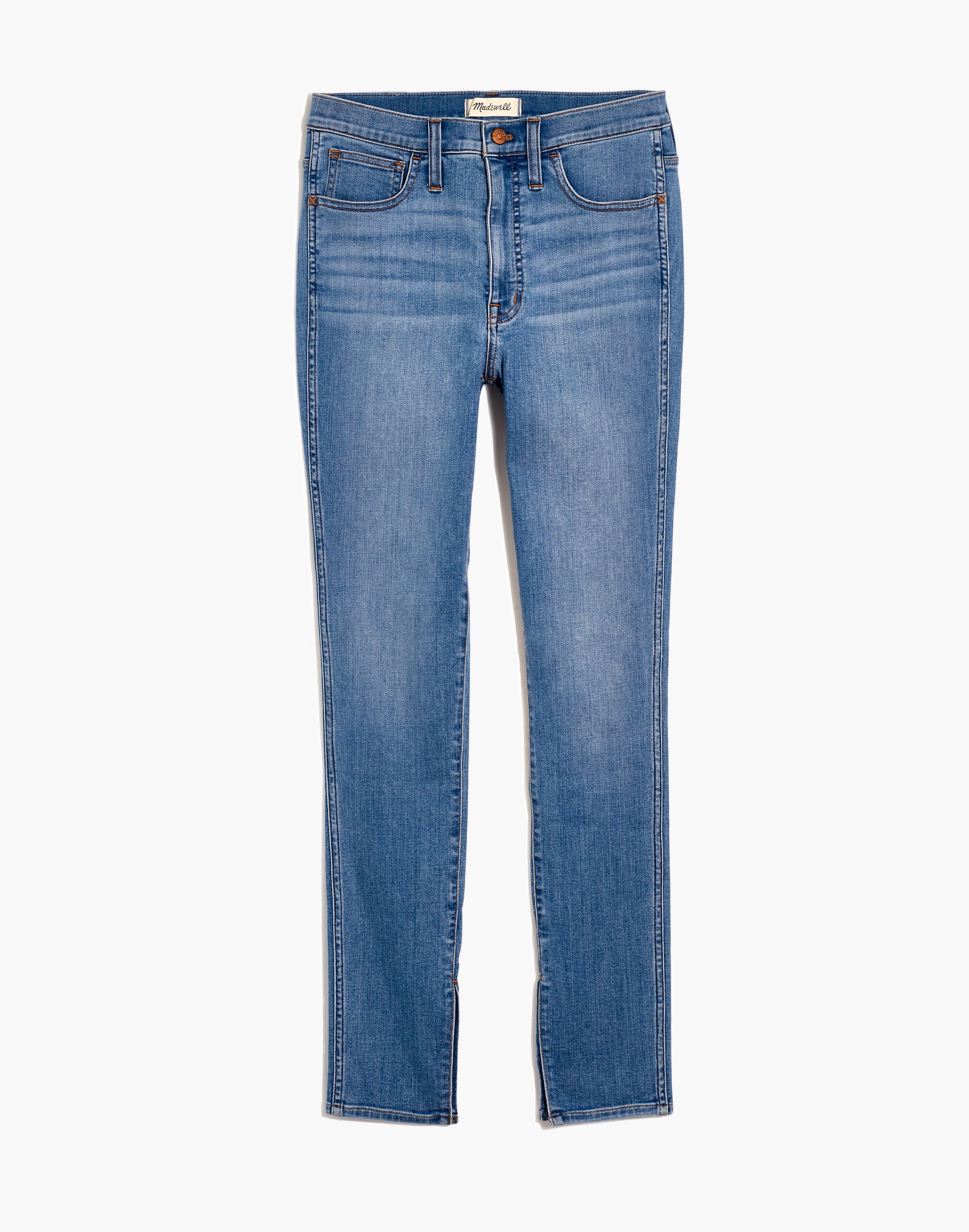 10" High-Rise Roadtripper Supersoft Jeans in Minford Wash: Ankle-Slit Edition