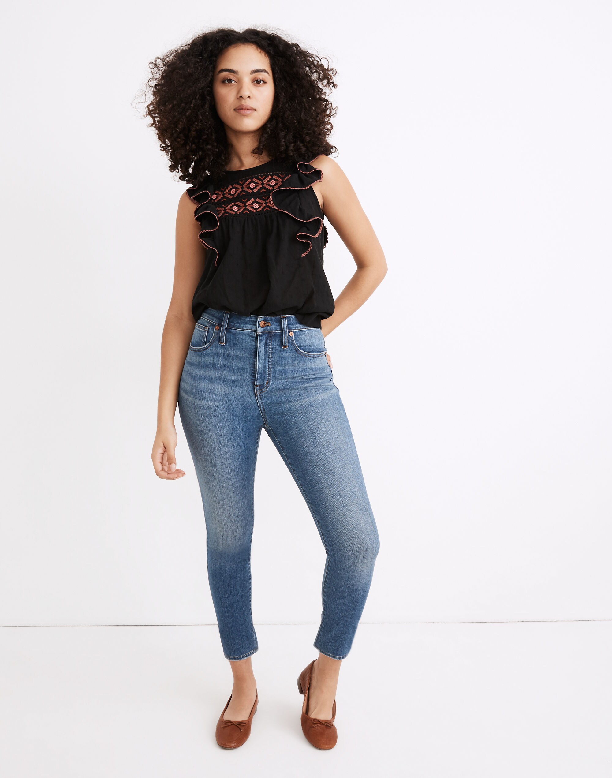 Curvy High-Rise Skinny Crop Jeans in Lander Wash