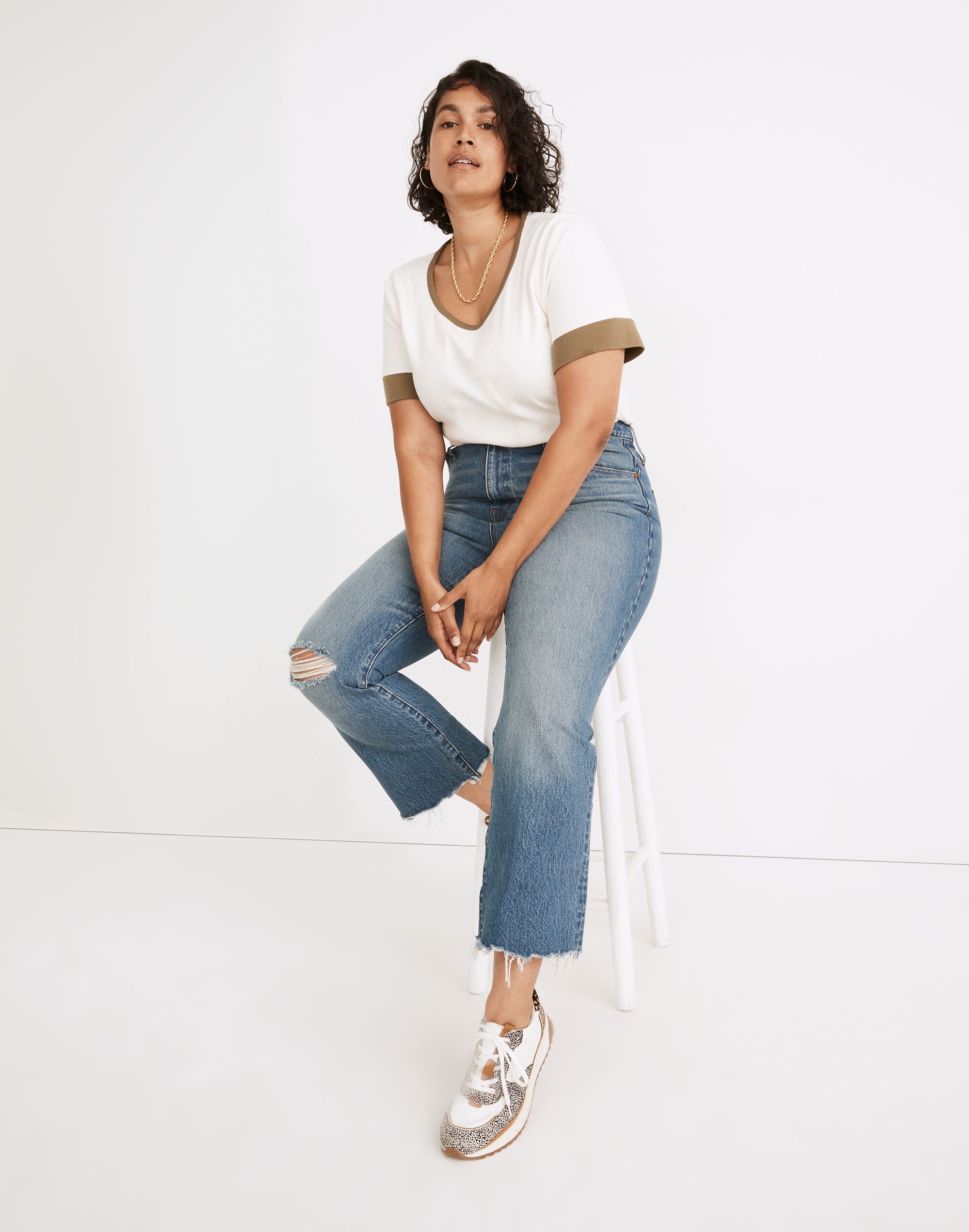 Slim Demi-Boot Jeans in Danville Wash: Ripped Edition