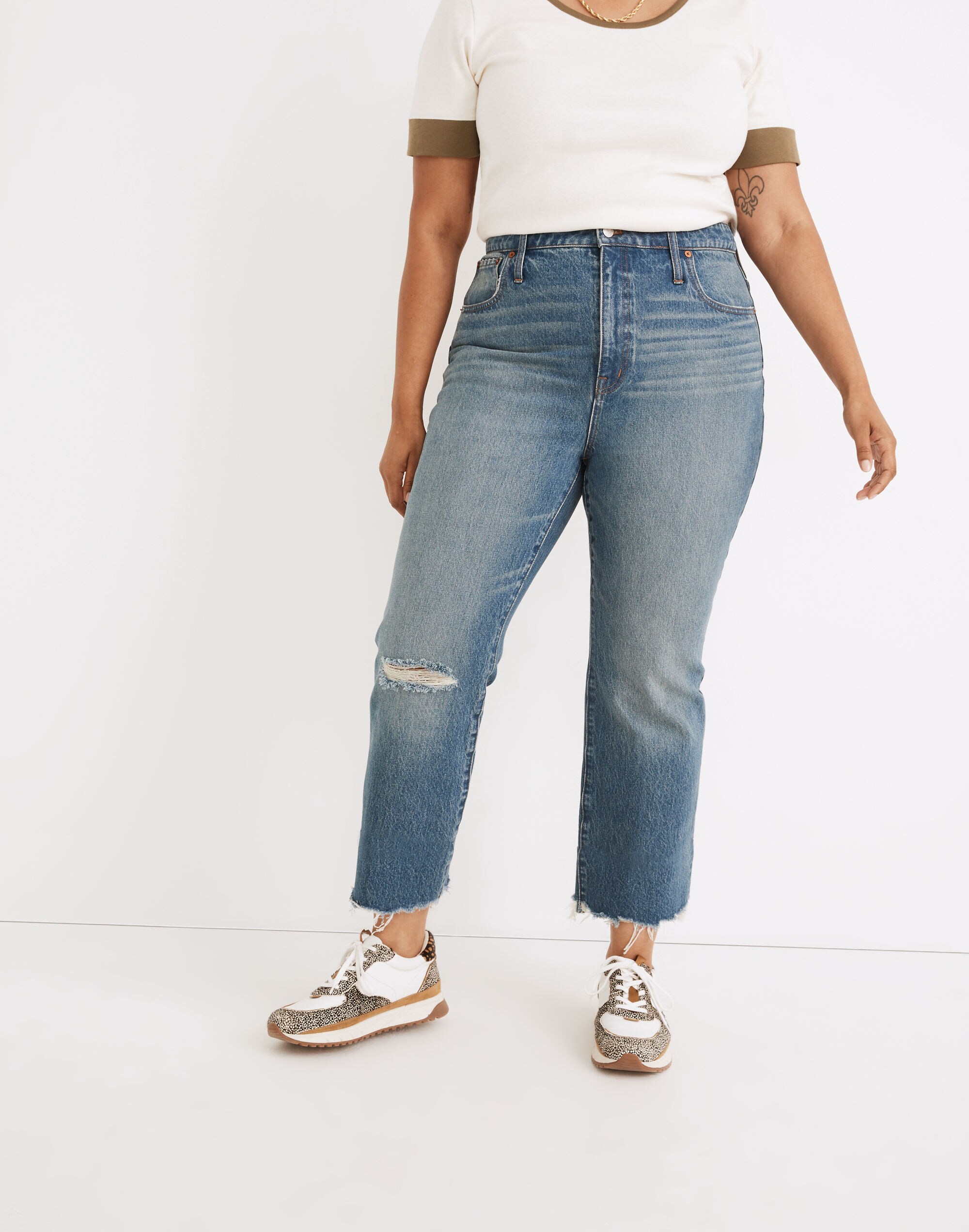 Slim Demi-Boot Jeans in Danville Wash: Ripped Edition