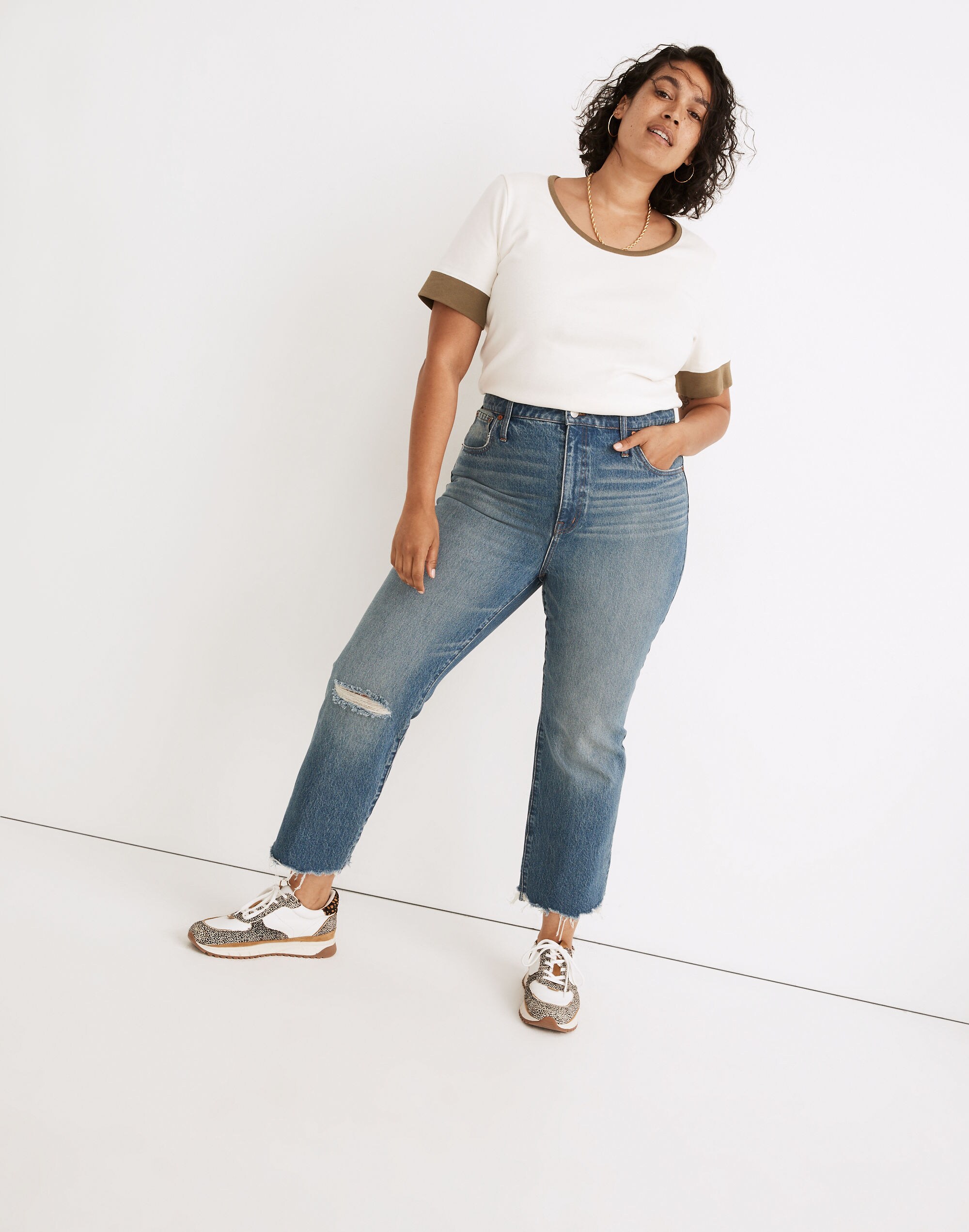 Slim Demi-Boot Jeans in Danville Wash: Ripped Edition