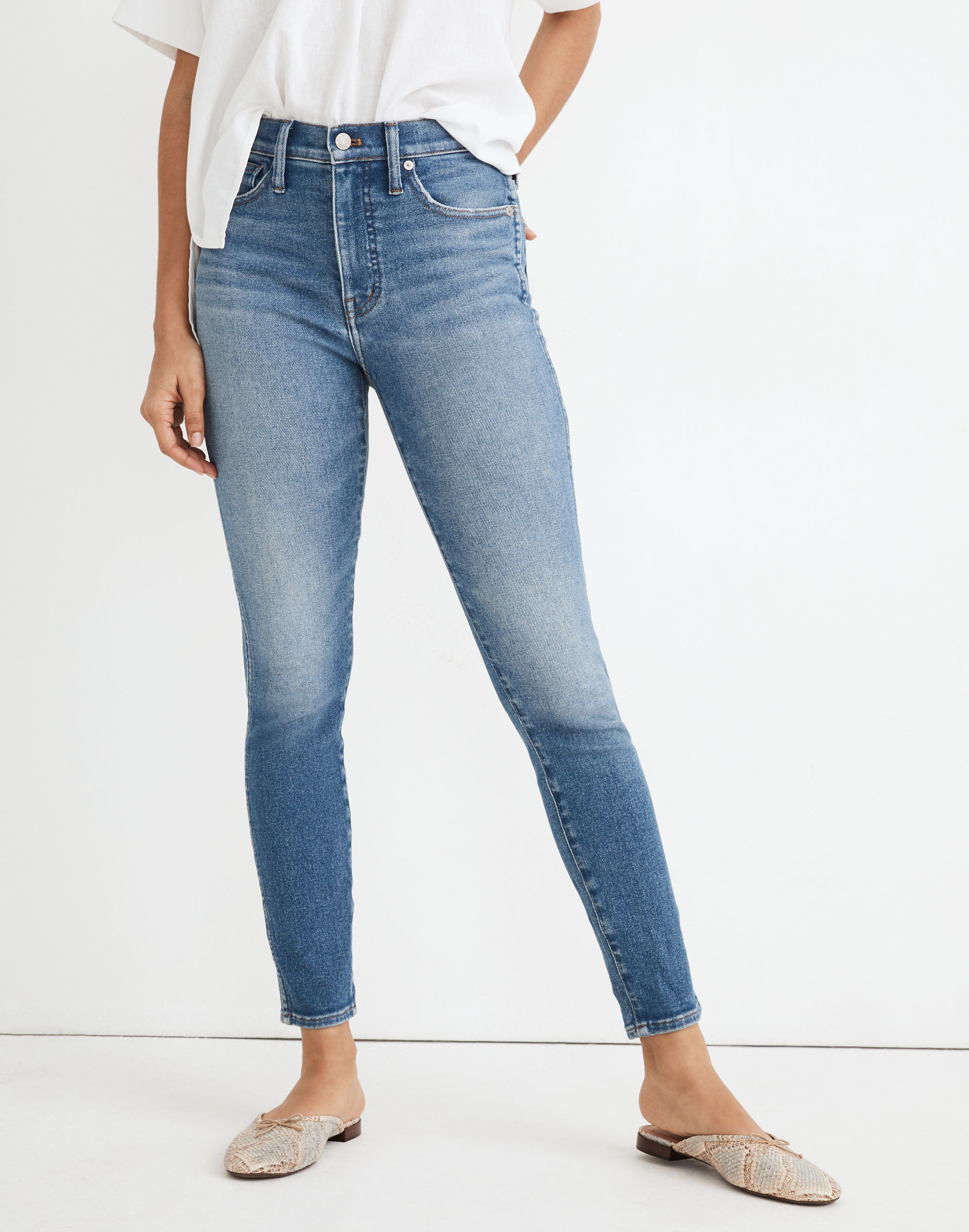 10" High-Rise Skinny Crop Jeans in Sheffield Wash