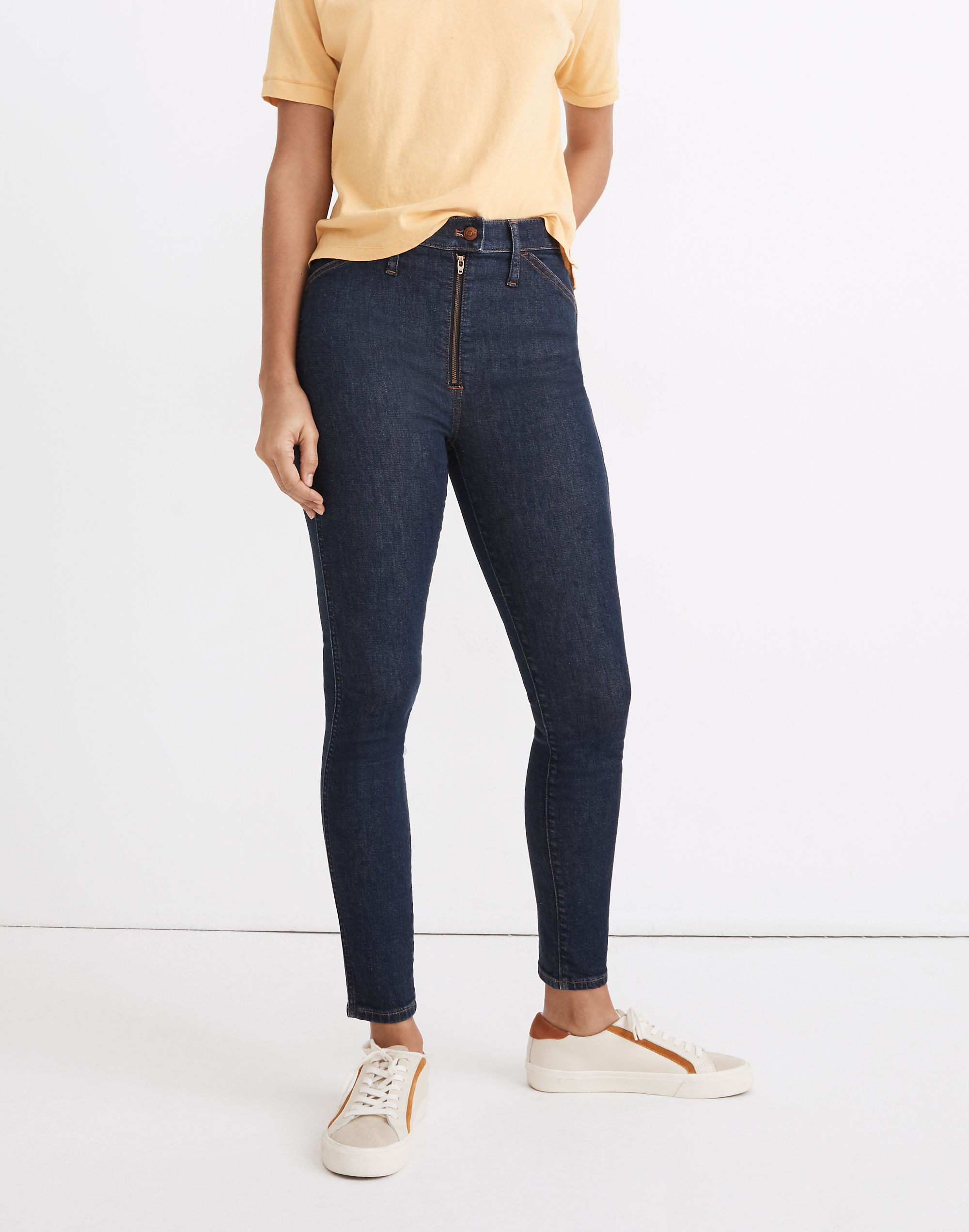 10" High-Rise Skinny Crop Jeans in Macarthur Wash: Exposed Zip Edition