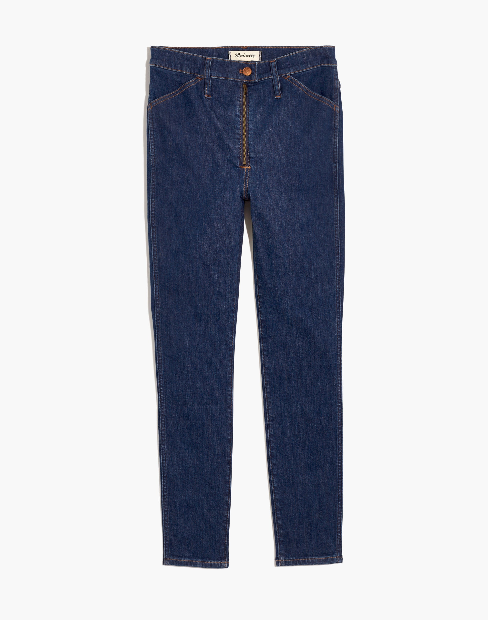 10" High-Rise Skinny Crop Jeans in Macarthur Wash: Exposed Zip Edition