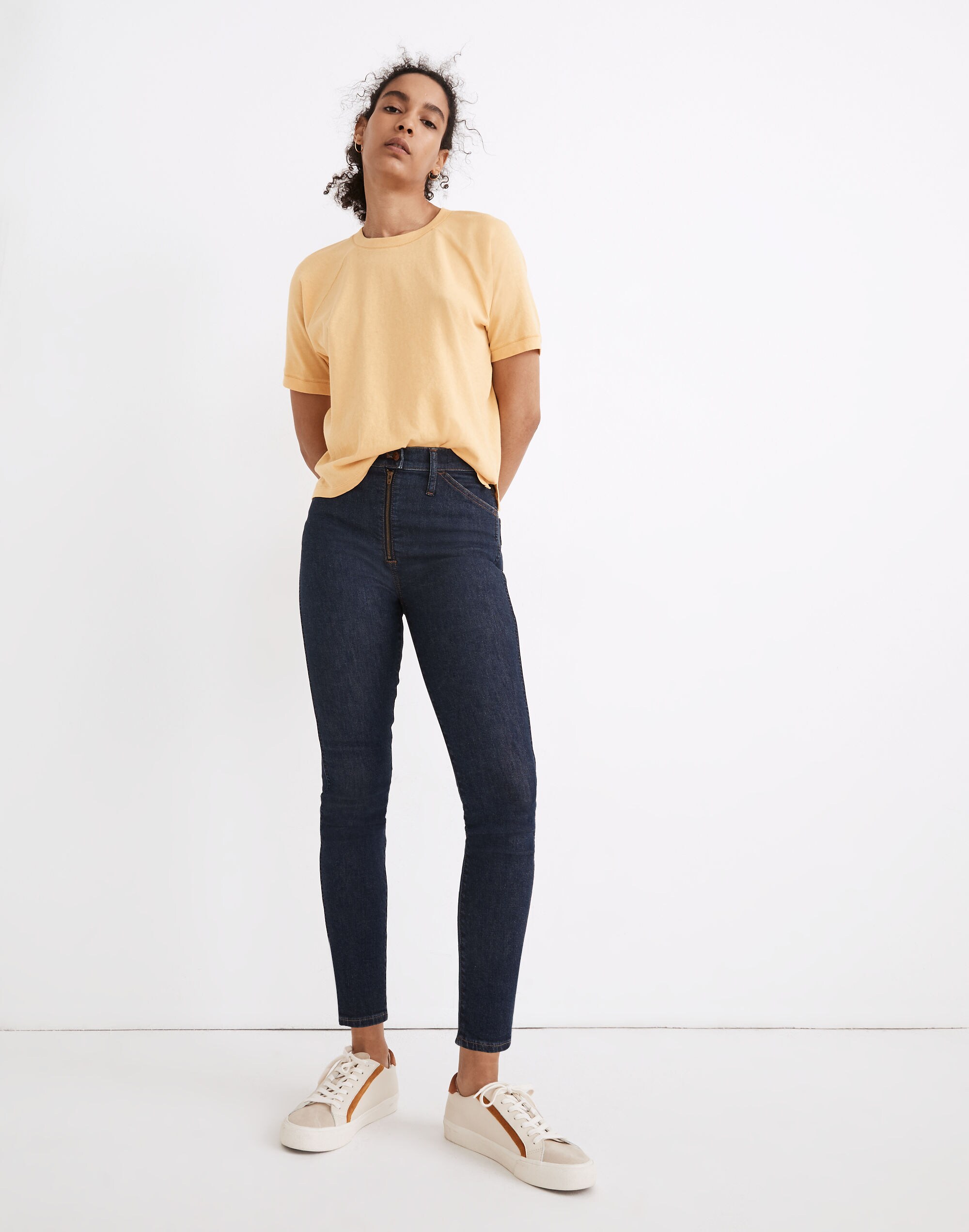 10" High-Rise Skinny Crop Jeans in Macarthur Wash: Exposed Zip Edition