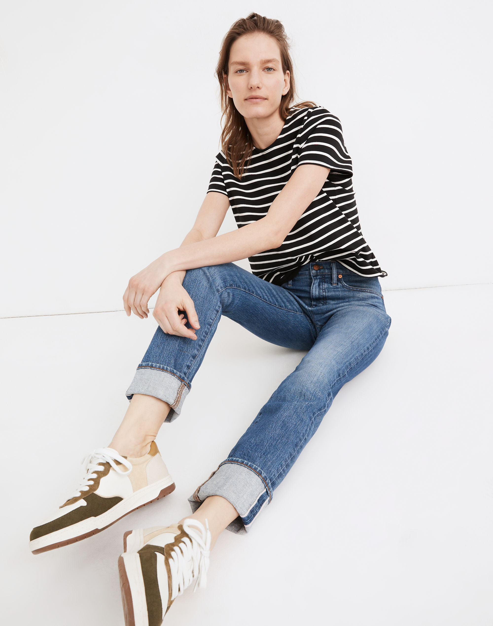 Tomboy Straight Jeans in Galewood Wash: Selvedge Edition
