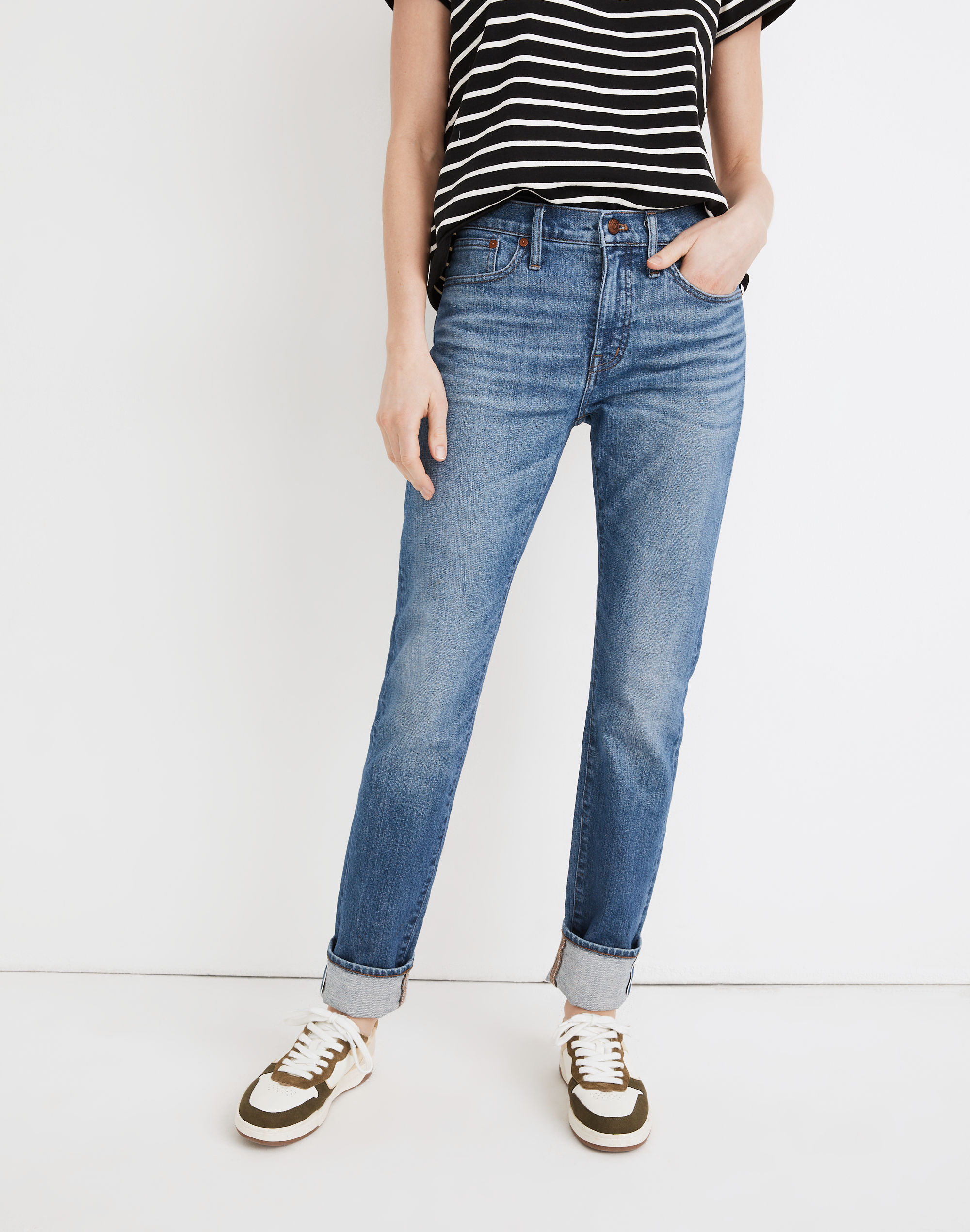 Tomboy Straight Jeans in Galewood Wash: Selvedge Edition