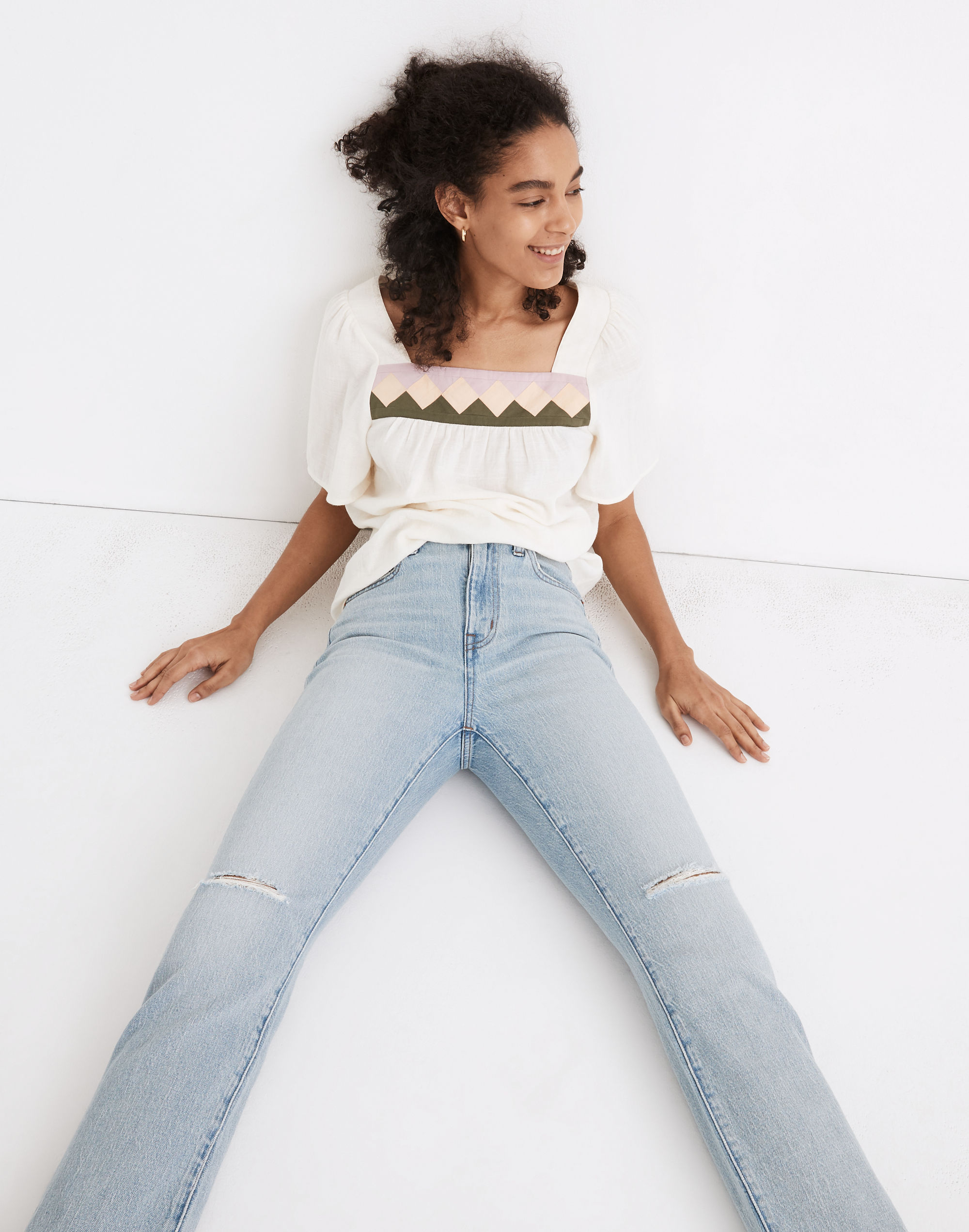 The High-Rise Slim Crop Boyjean in Dumas Wash: Ripped Edition