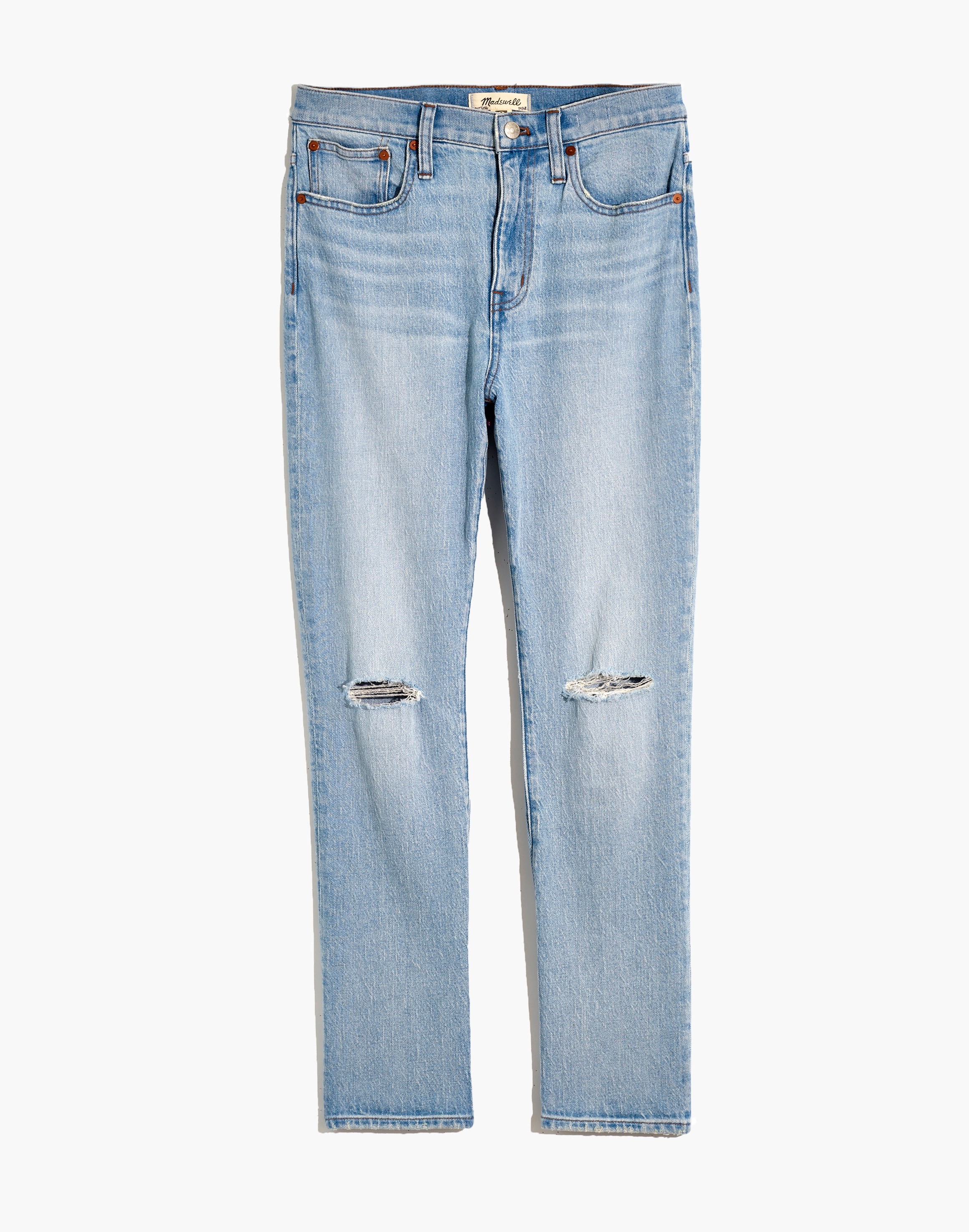The Petite High-Rise Slim Crop Boyjean in Dumas Wash: Ripped Edition