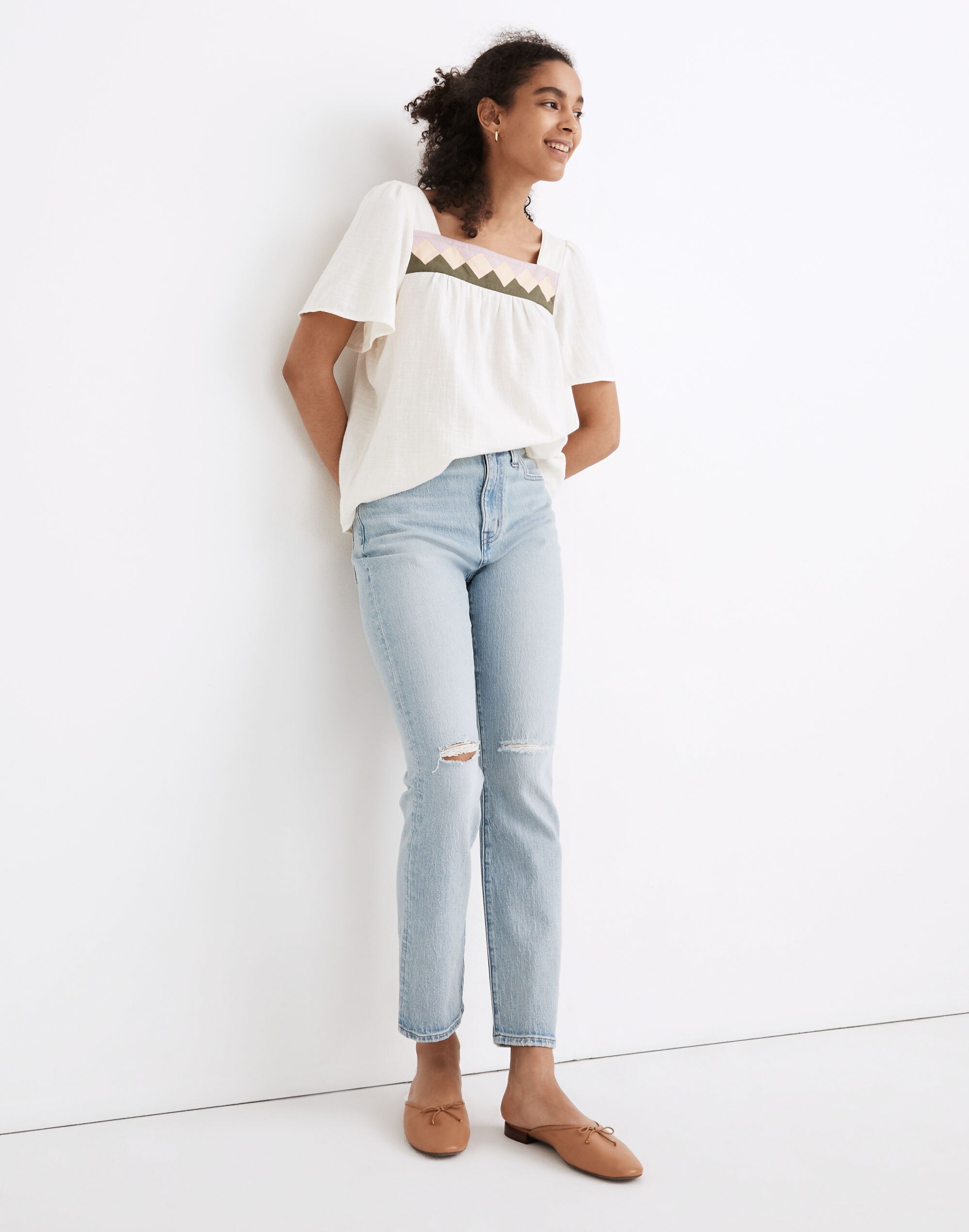The High-Rise Slim Crop Boyjean in Dumas Wash: Ripped Edition