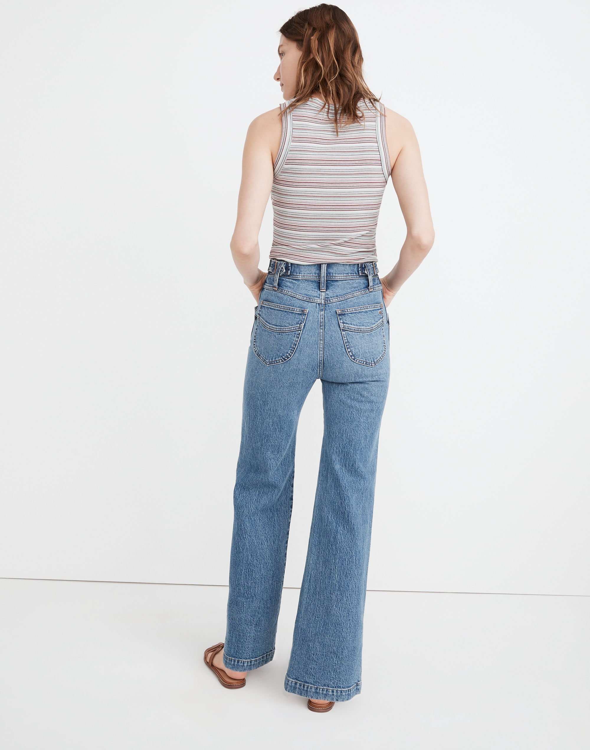 11" High-Rise Flare Jeans in Erickson Wash: Stitched-Pocket Edition