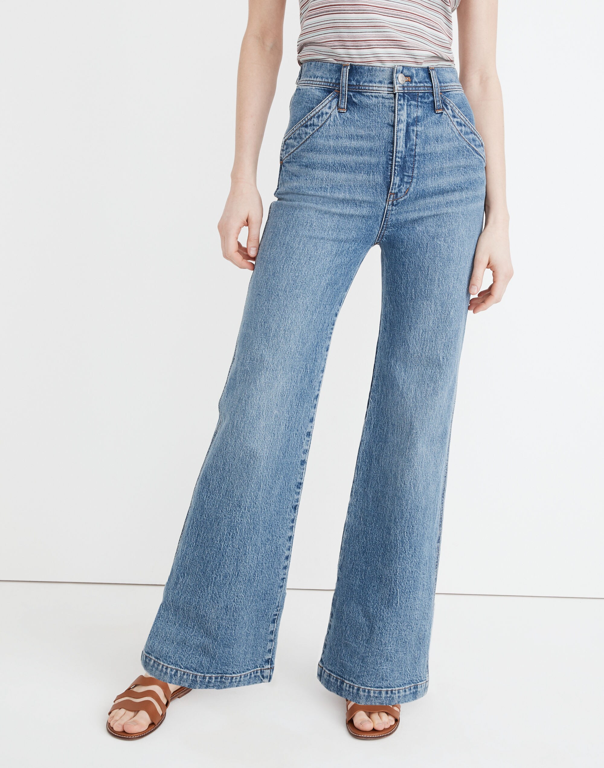 11" High-Rise Flare Jeans in Erickson Wash: Stitched-Pocket Edition