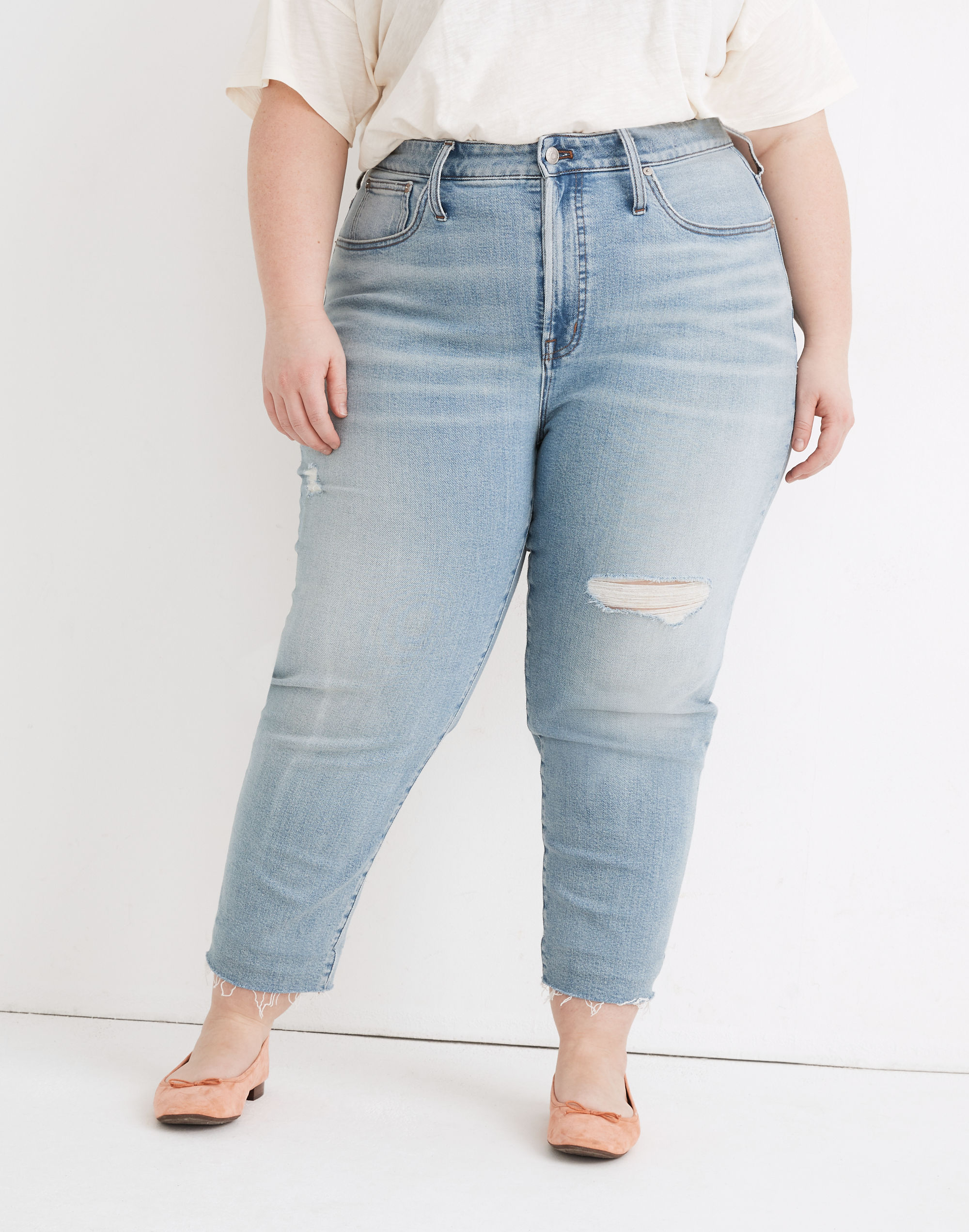 The Plus Curvy Perfect Vintage Jean in Coffey Wash: Worn-In Edition