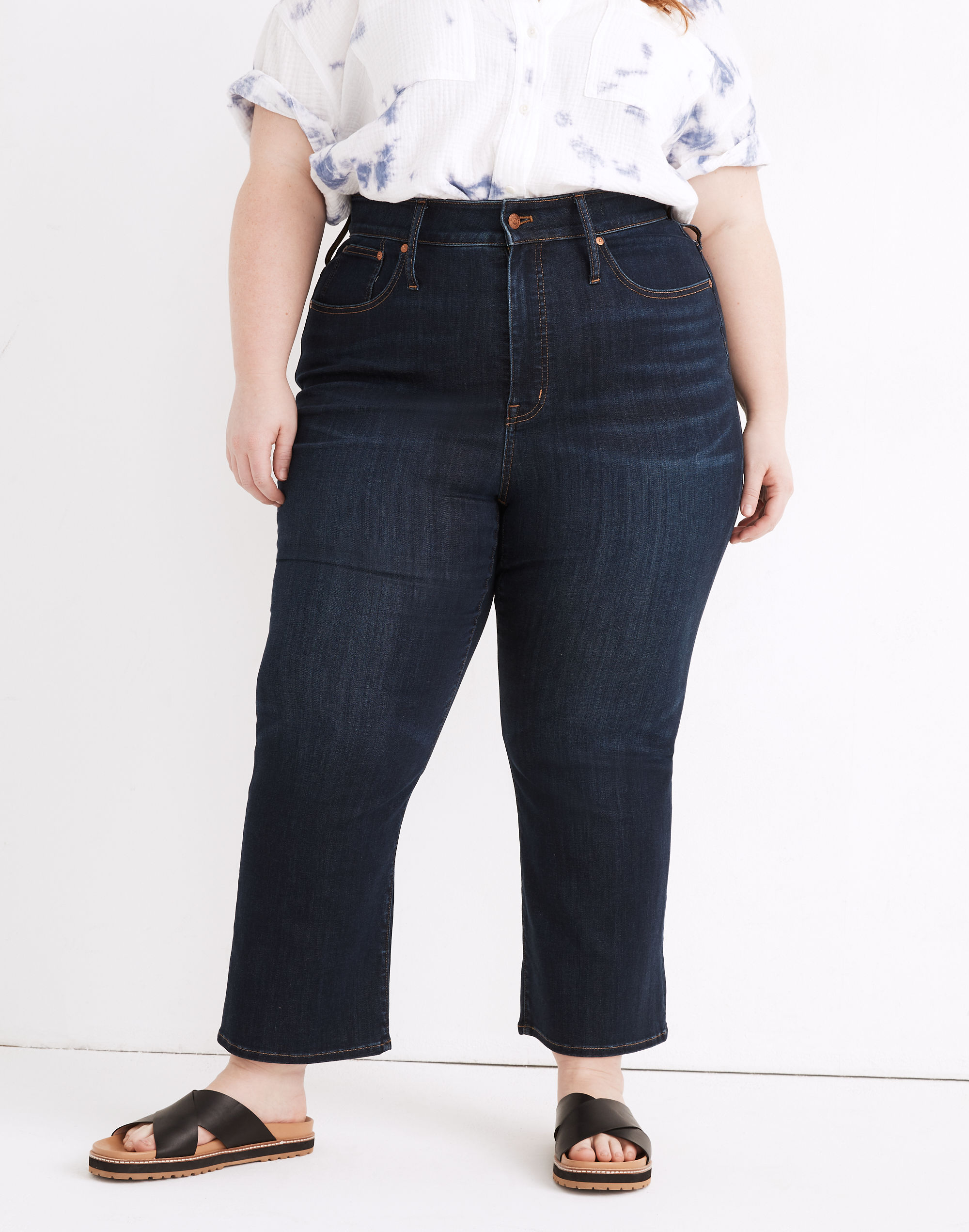 Plus Curvy Cali Demi-Boot Jeans in Larkspur Wash: TENCEL&trade; Denim Edition