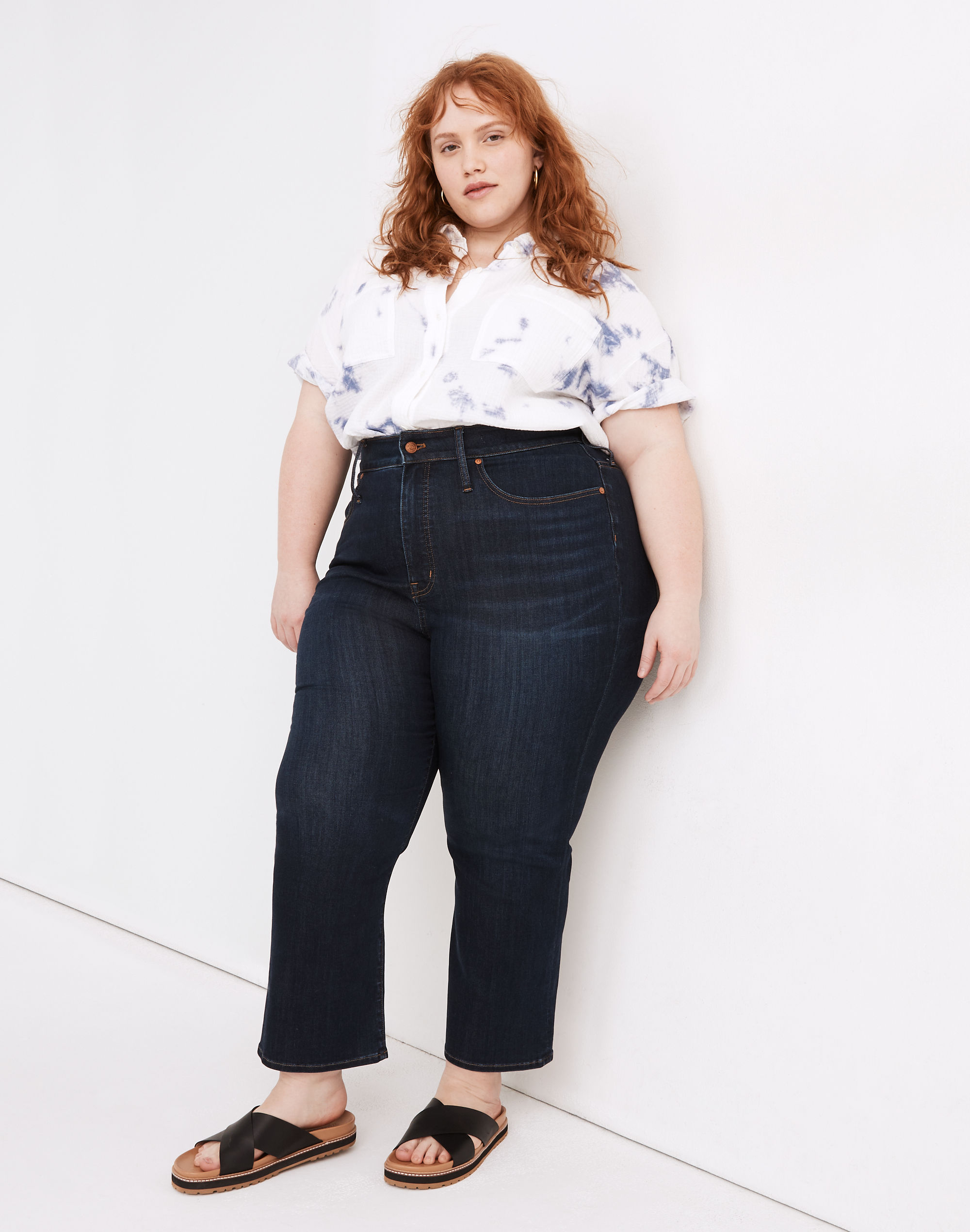 Plus Curvy Cali Demi-Boot Jeans in Larkspur Wash: TENCEL&trade; Denim Edition
