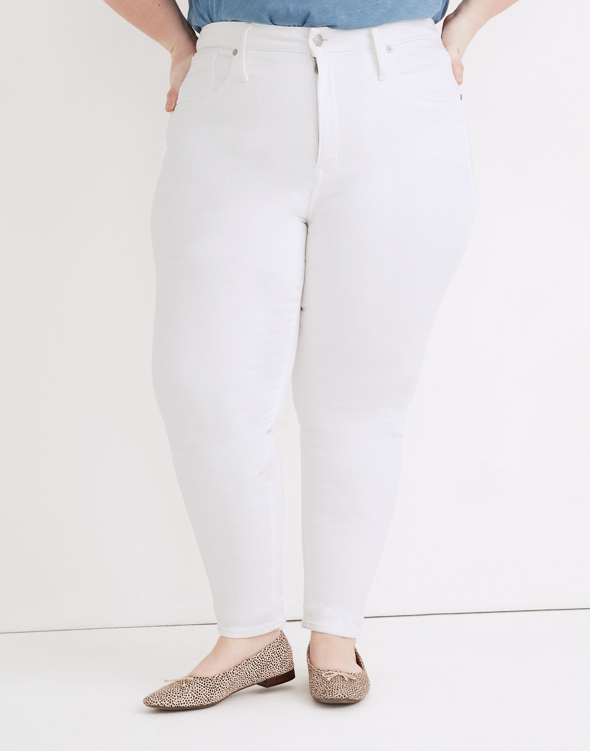 Plus High-Rise Skinny Jeans in Pure White