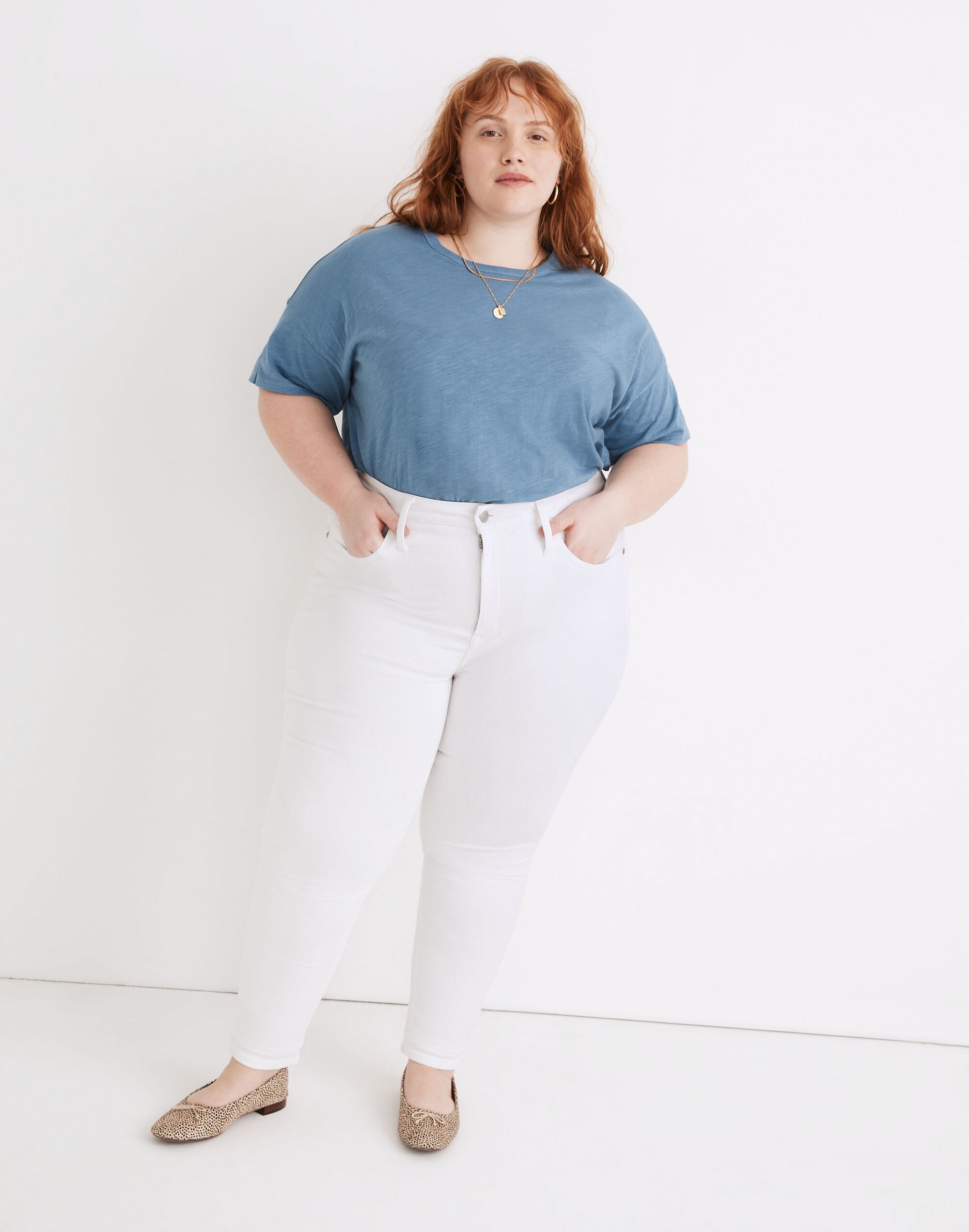 Plus High-Rise Skinny Jeans in Pure White