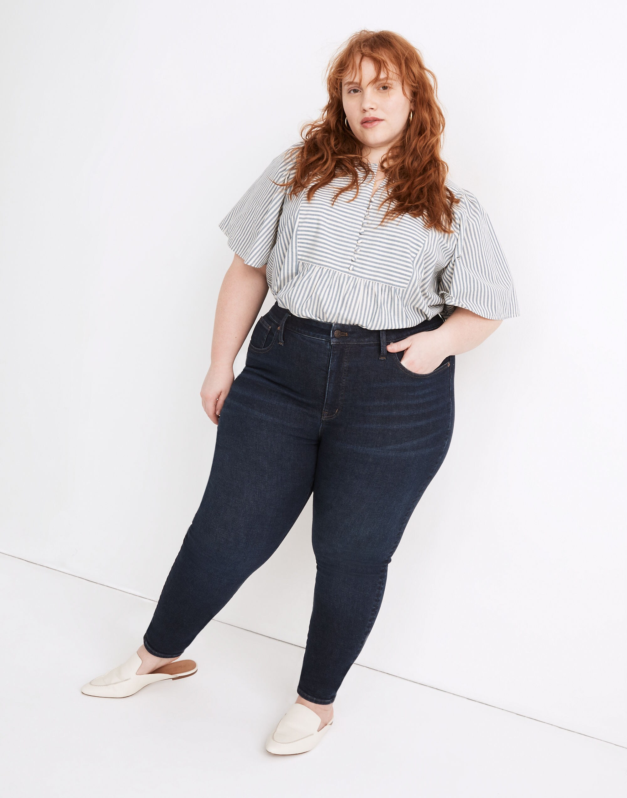 Plus Mid-Rise Skinny Jeans in Orland Wash: TENCEL&trade; Denim Edition