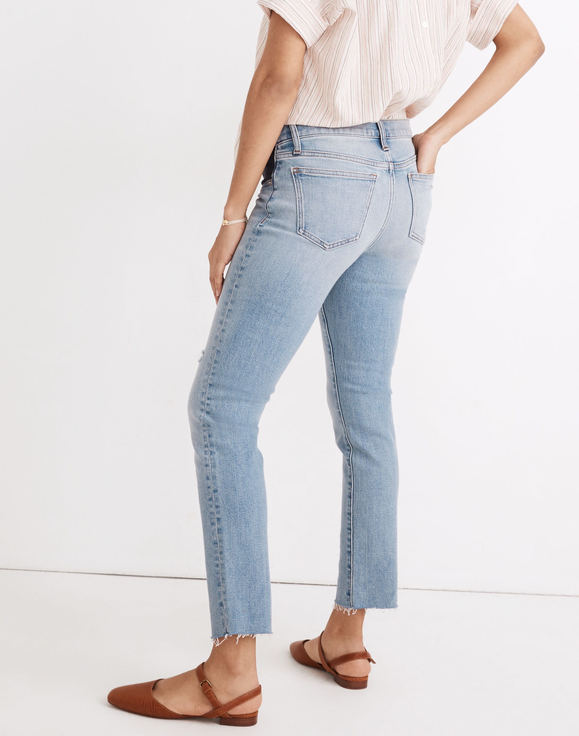 Maternity Side-Panel Perfect Vintage Jeans in Coffey Wash: Adjustable Edition