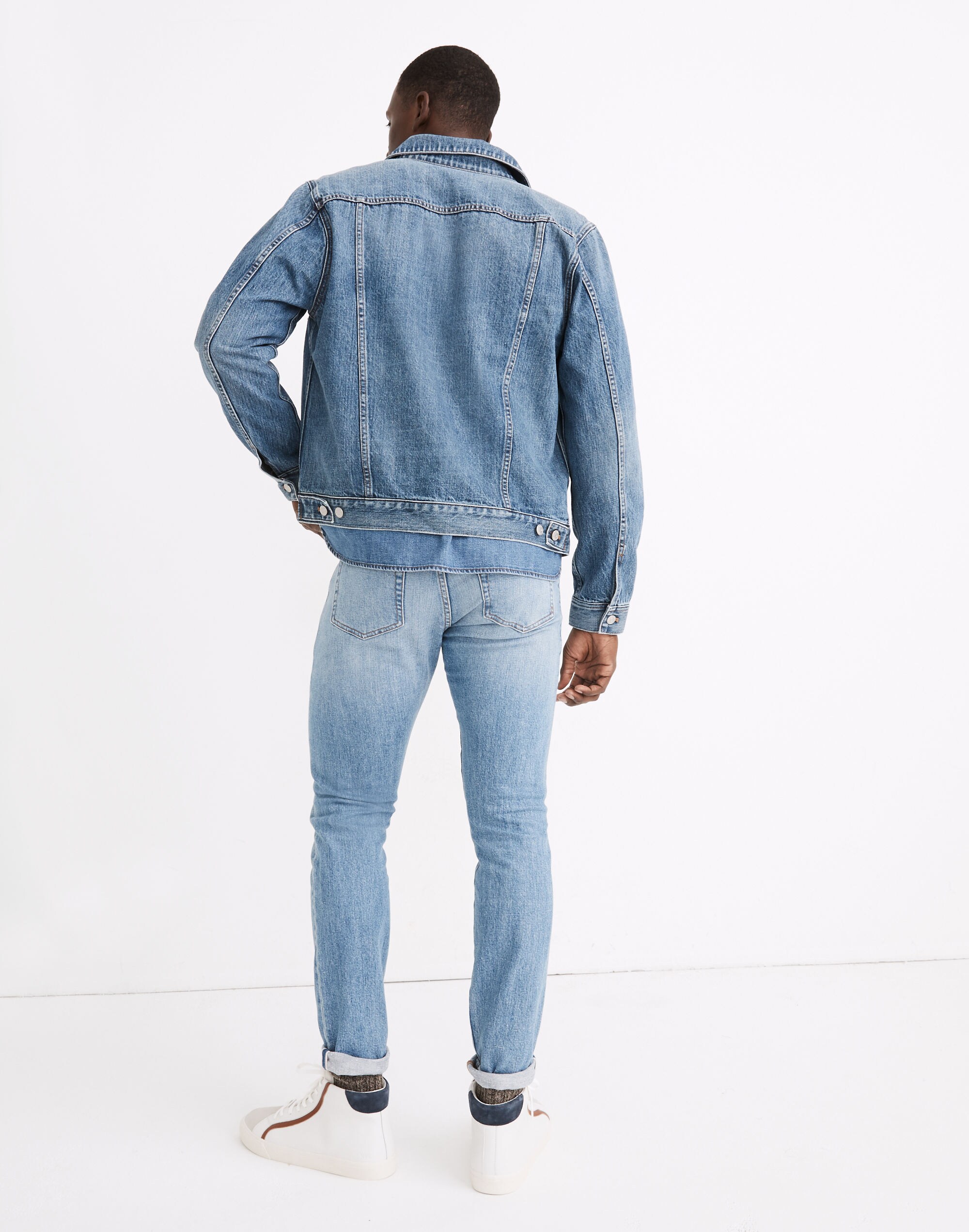 Selvedge Trucker Jean Jacket in Hyland Wash