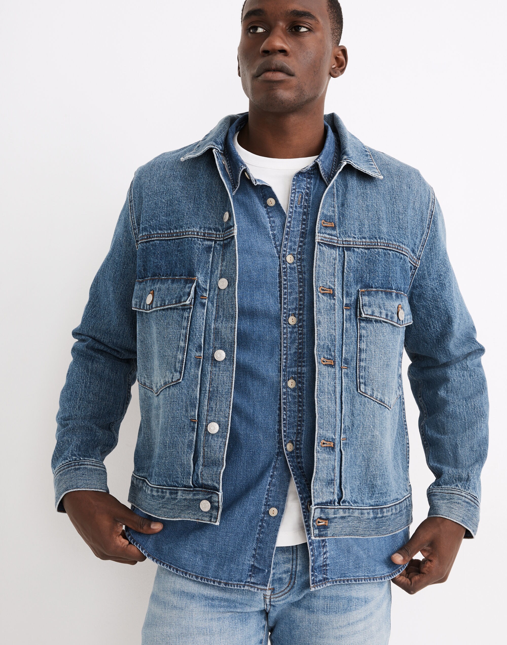 Selvedge Trucker Jean Jacket in Hyland Wash