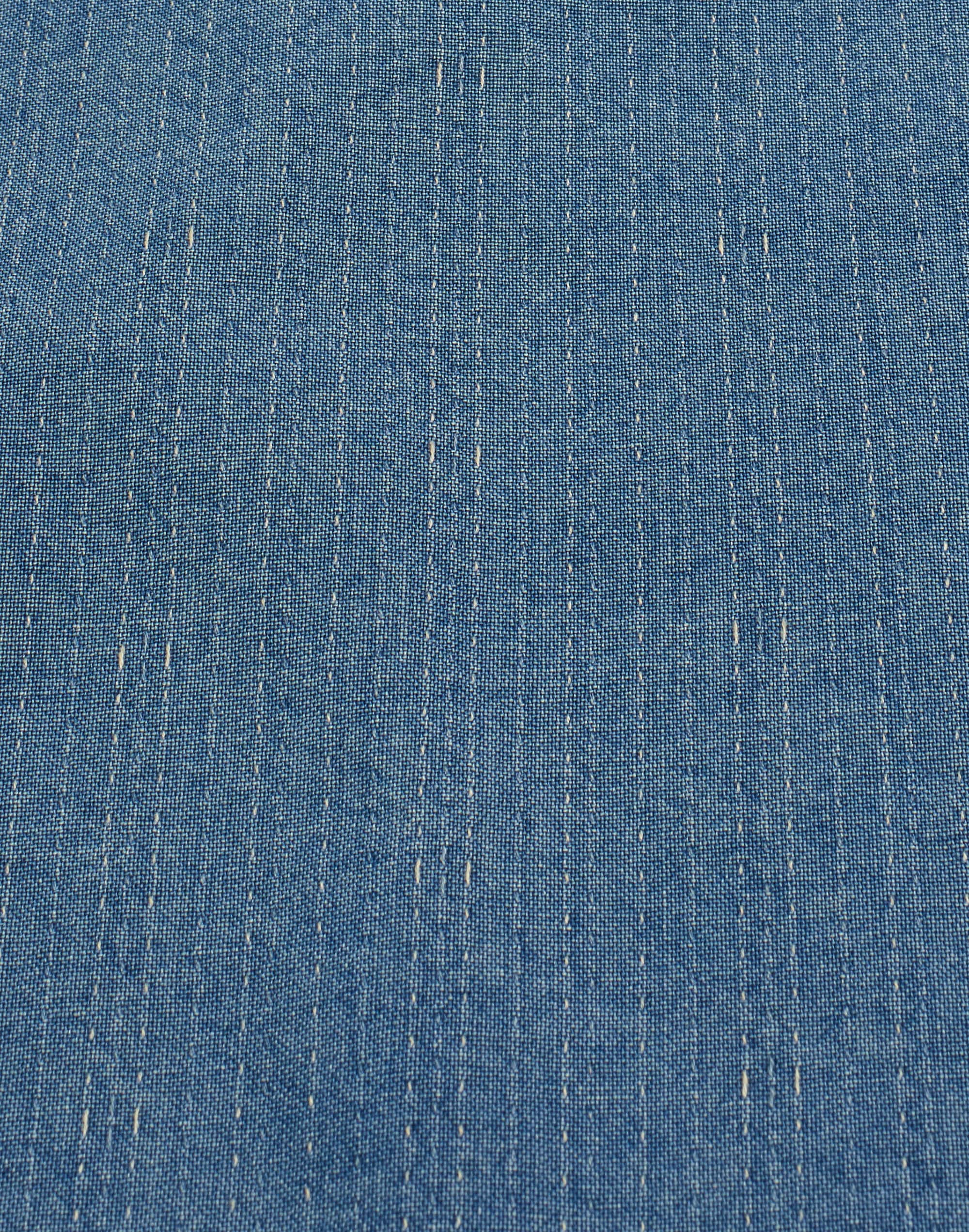 Indigo Easy Short-Sleeve Camp Shirt in Ticking Stripe