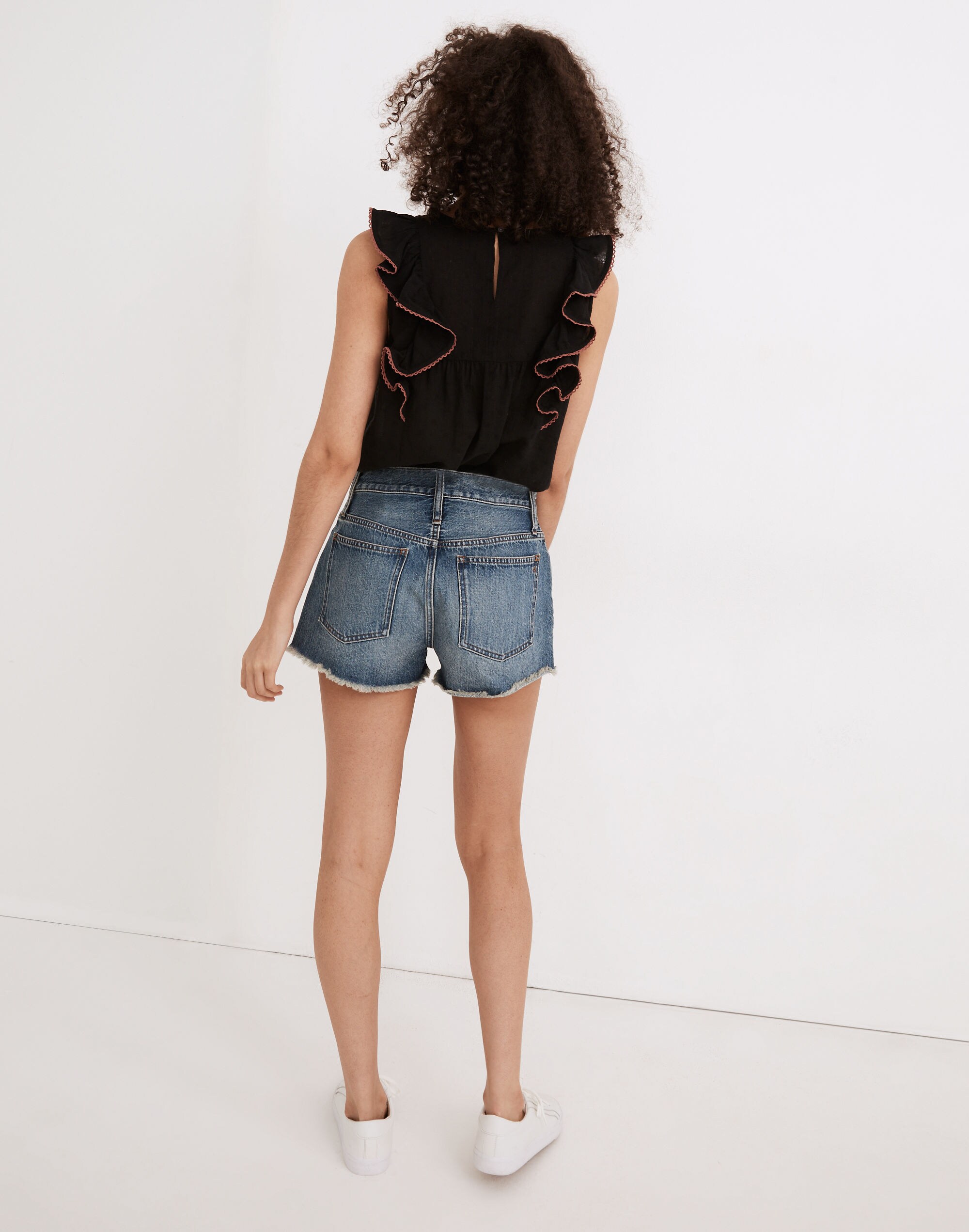 Relaxed Denim Shorts in Clintonville Wash: Split-Hem Edition