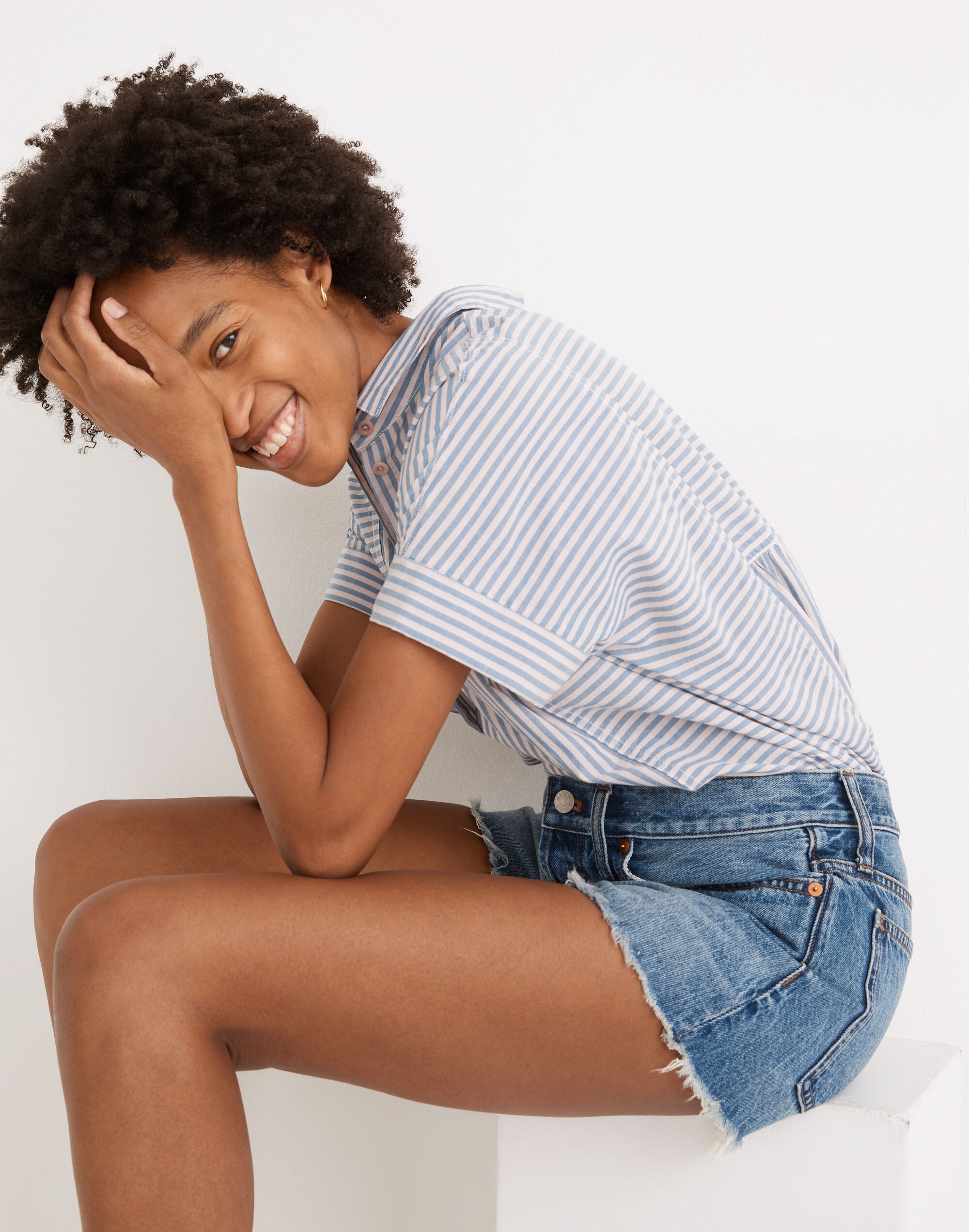 Relaxed Denim Shorts in Berriman Wash