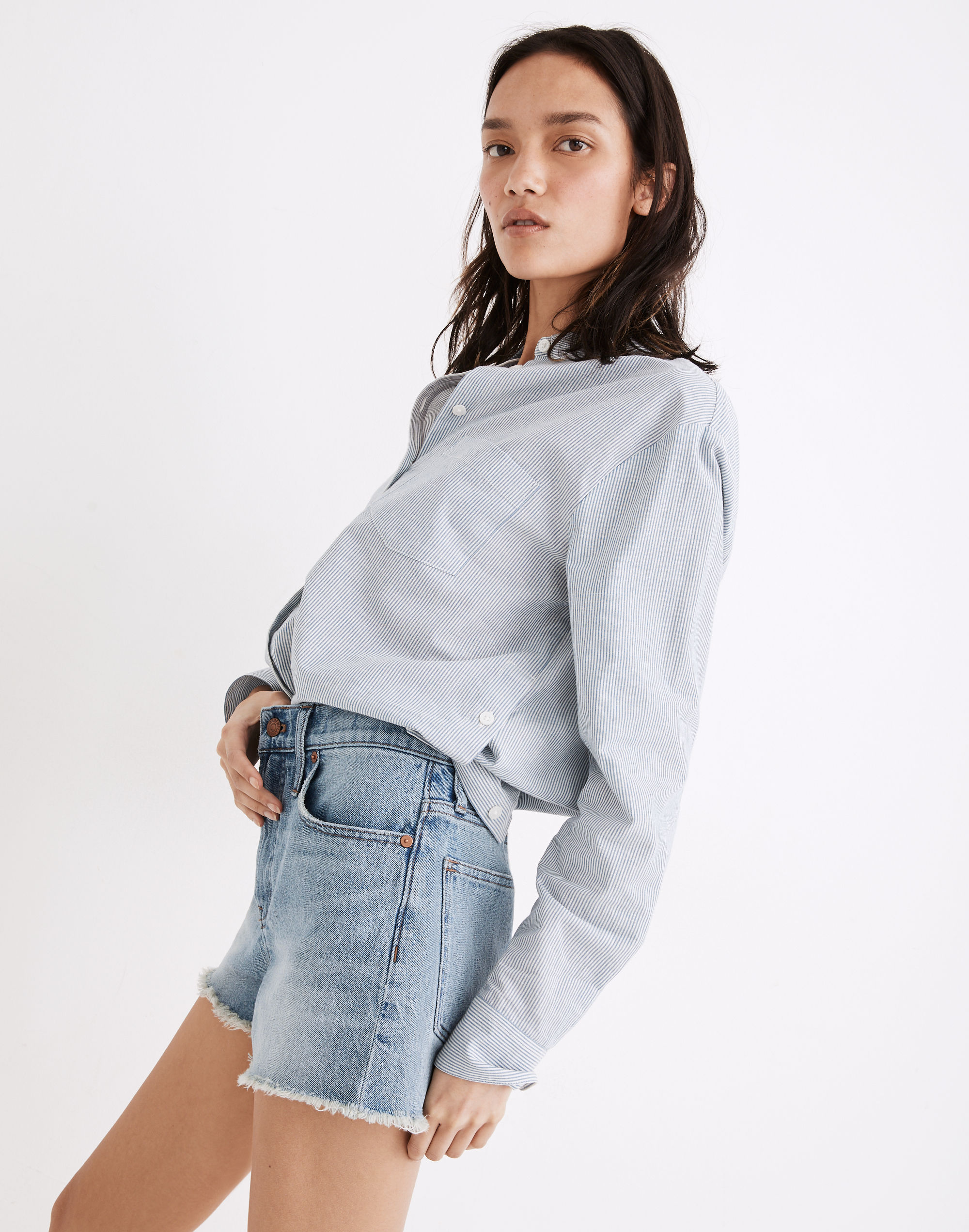 The Perfect Jean Short in Balsam Wash: TENCEL&trade; Denim Edition