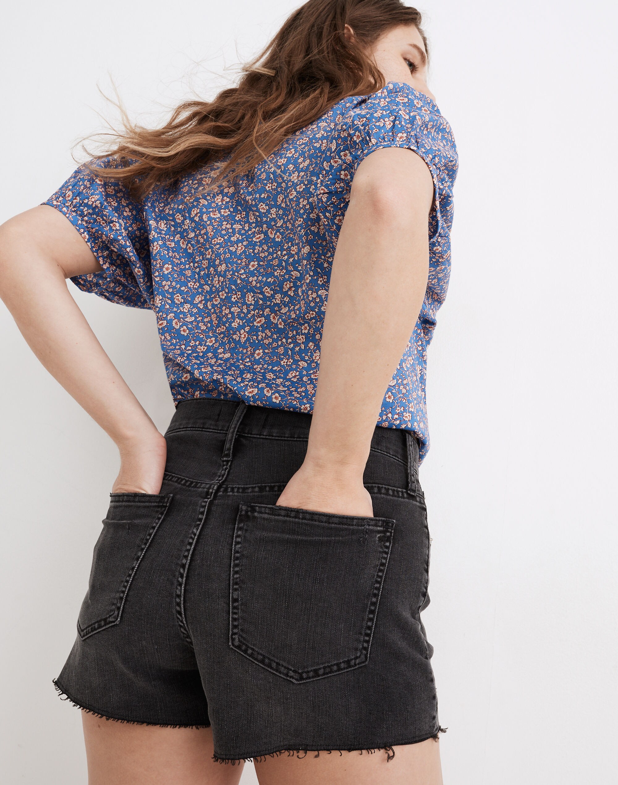 The Perfect Jean Short in Underwood Wash: Ripped Edition
