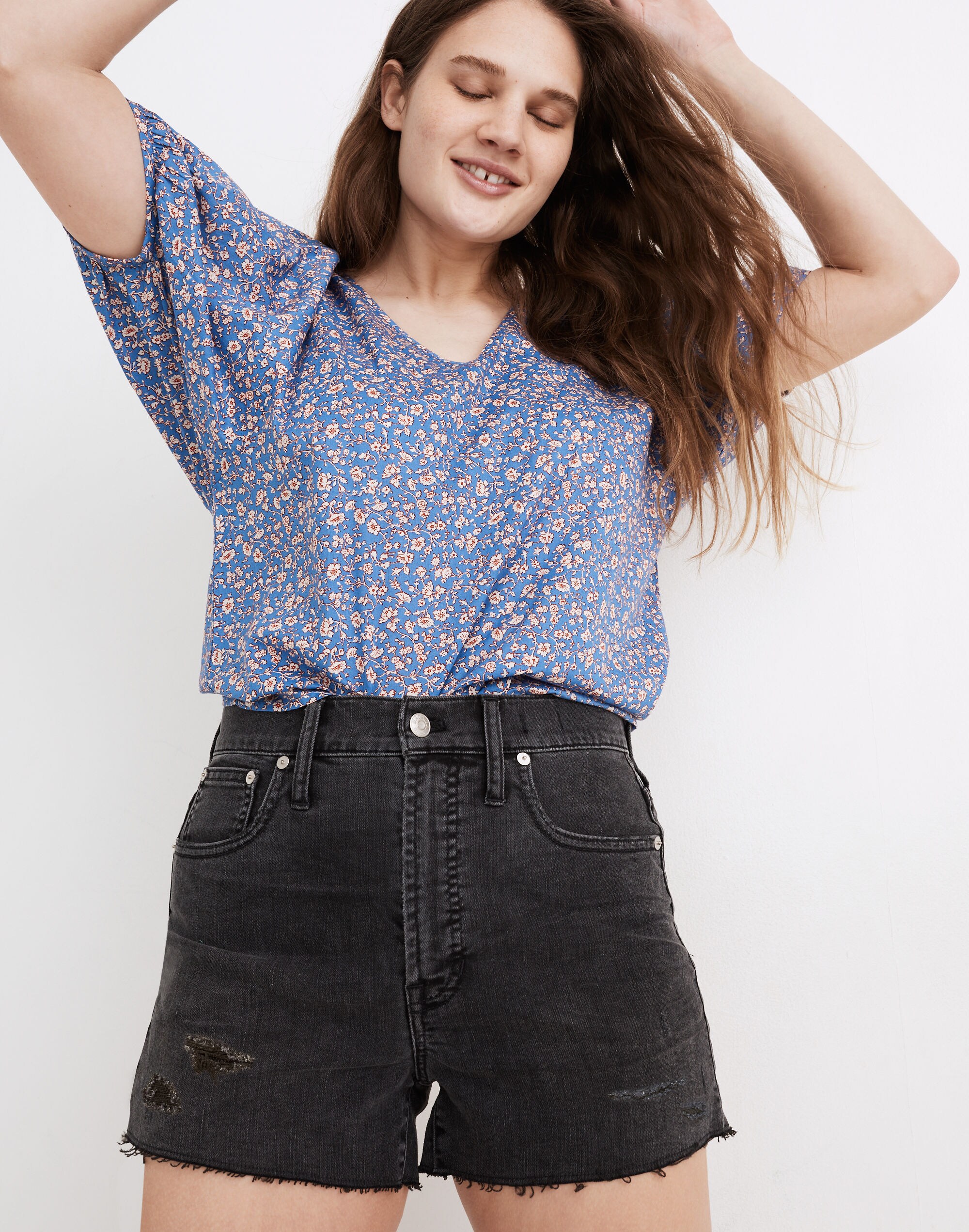 The Perfect Jean Short in Underwood Wash: Ripped Edition