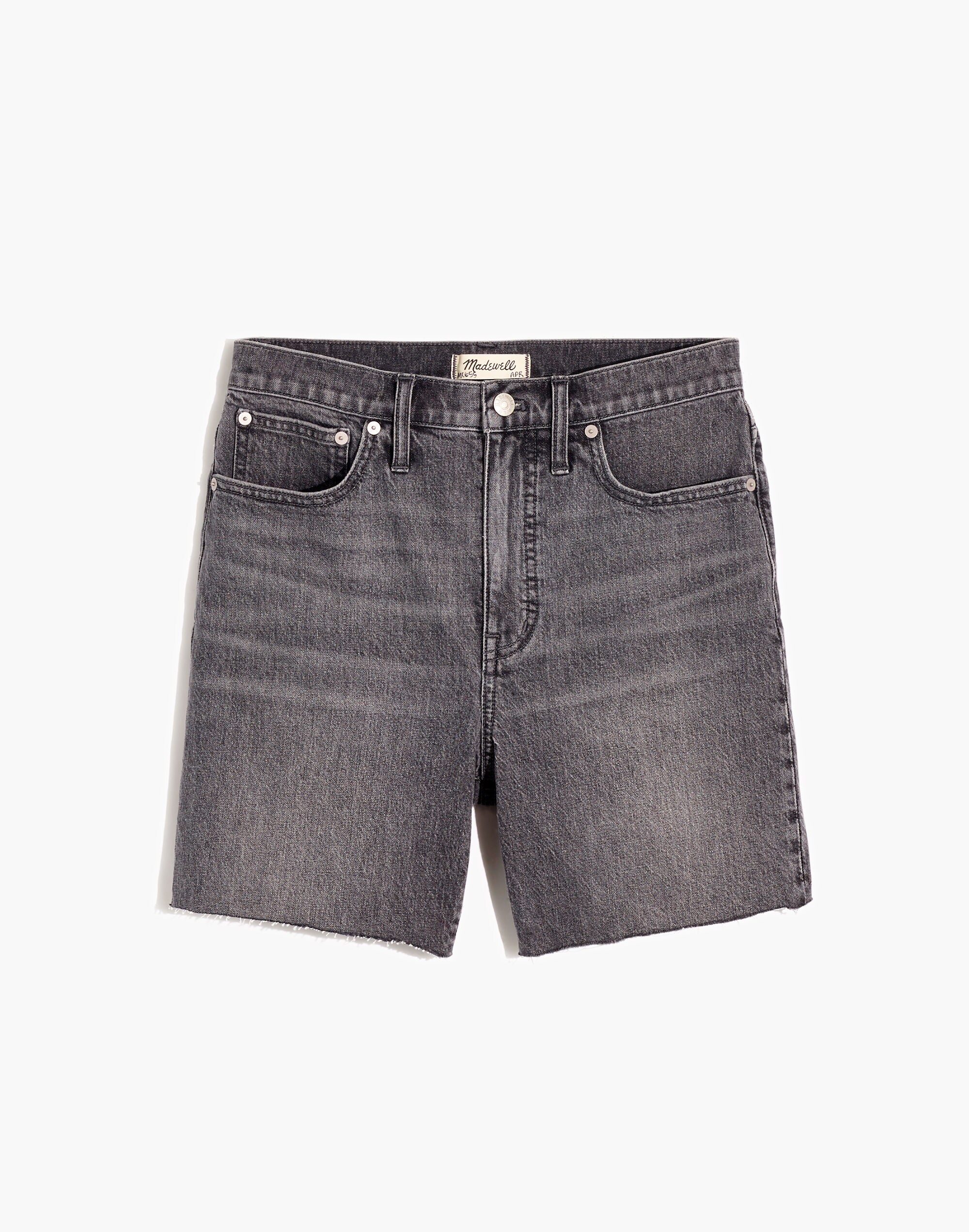 High-Rise Mid-Length Denim Shorts in Brayton Wash