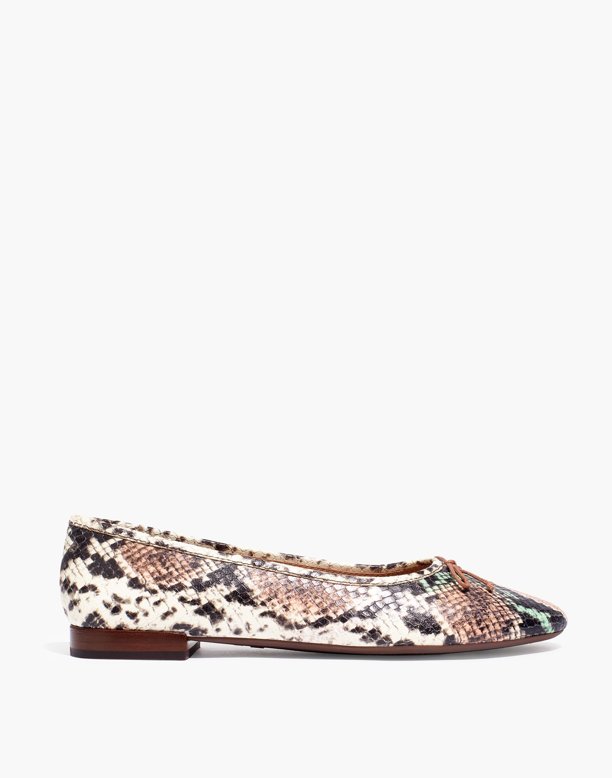 The Adelle Ballet Flat in Snake Embossed Leather