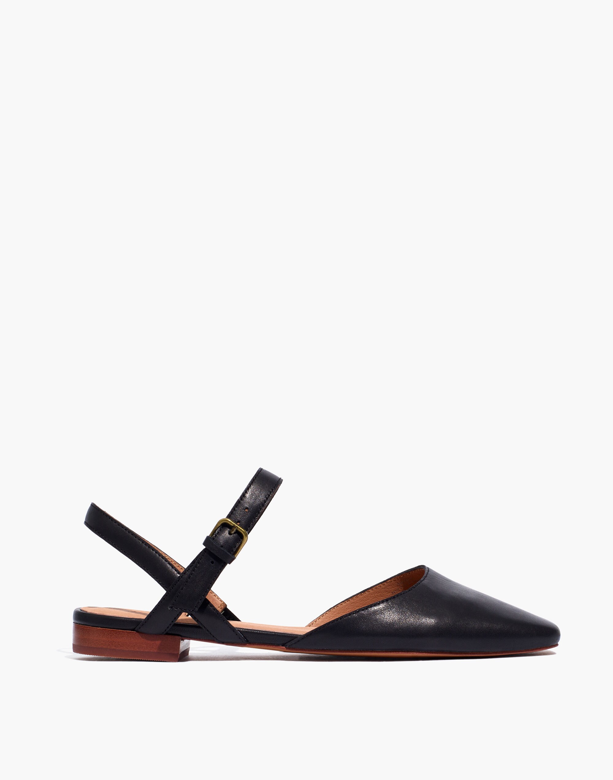 The Jeanne Slingback Flat in Leather