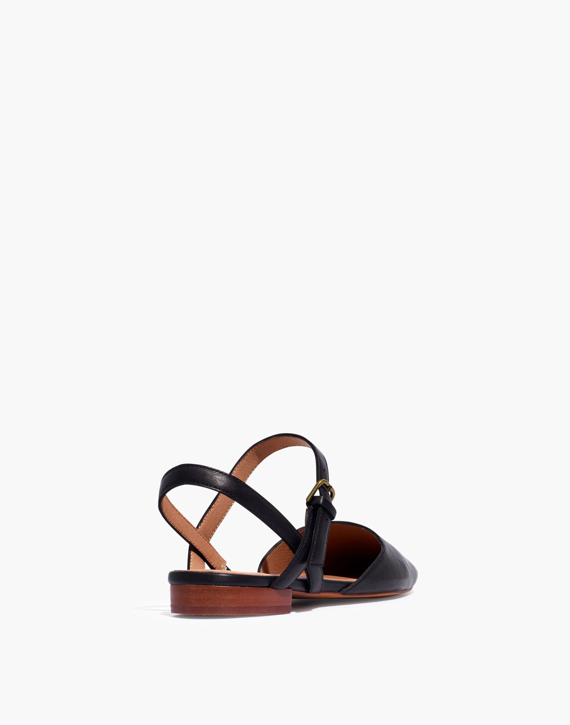 The Jeanne Slingback Flat in Leather