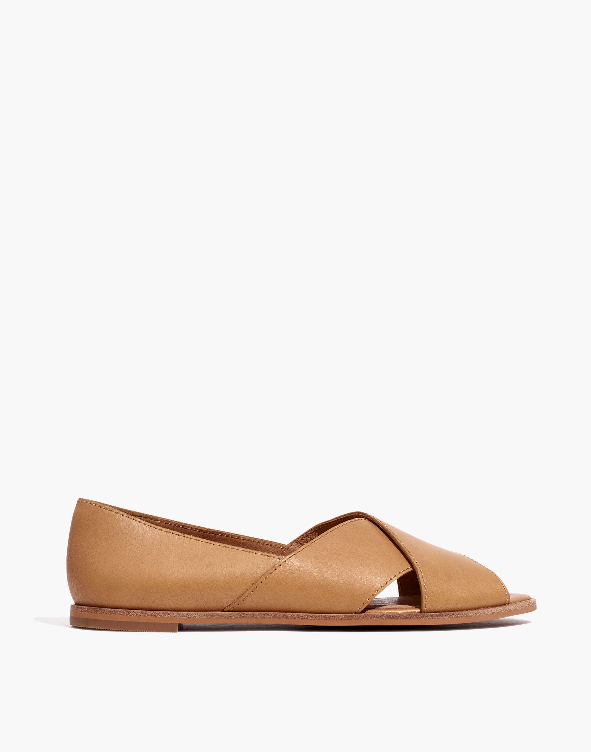 The Blaine Crisscross Flat in Leather
