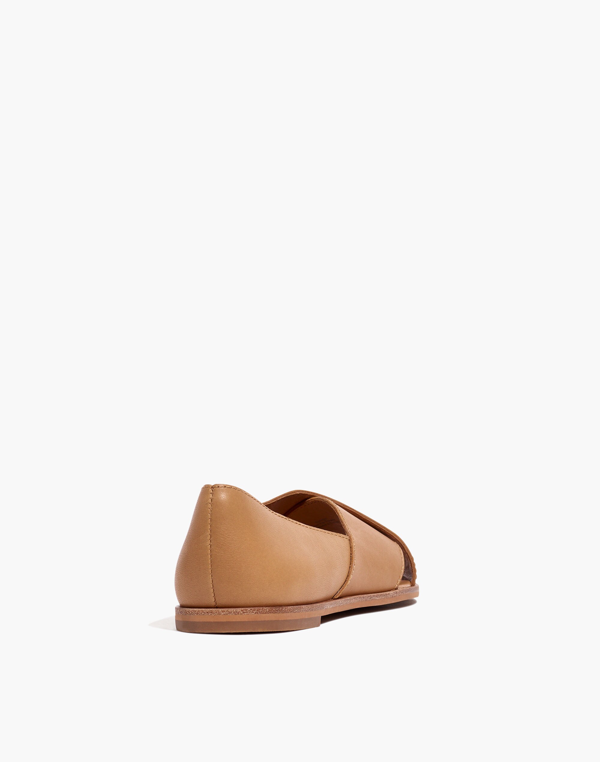 The Blaine Crisscross Flat in Leather
