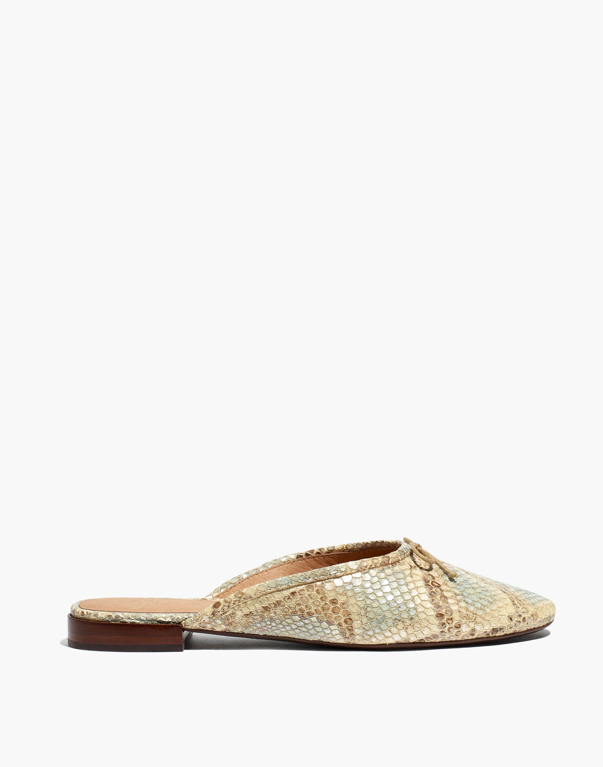 The Adelle Ballet Mule in Snake Embossed Leather