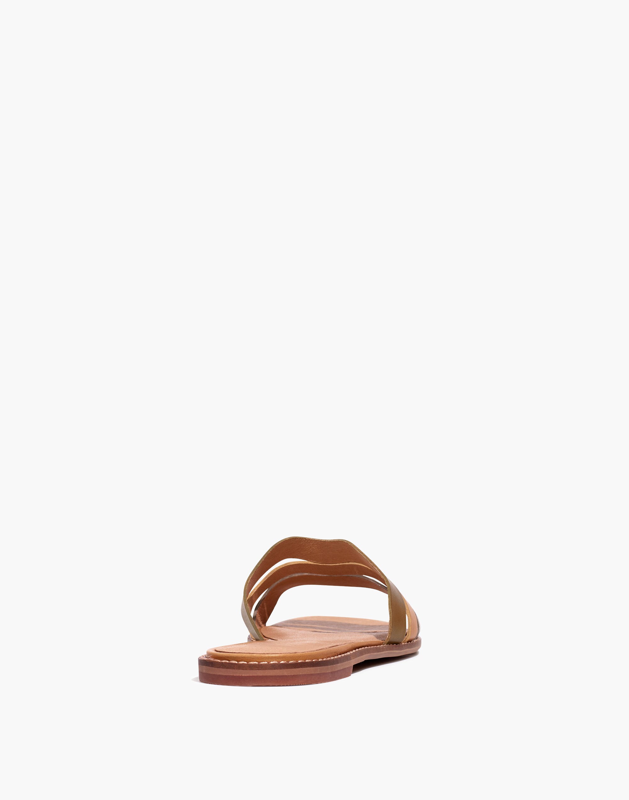 The Wave Slide Sandal in Colorblock Snake Embossed Leather