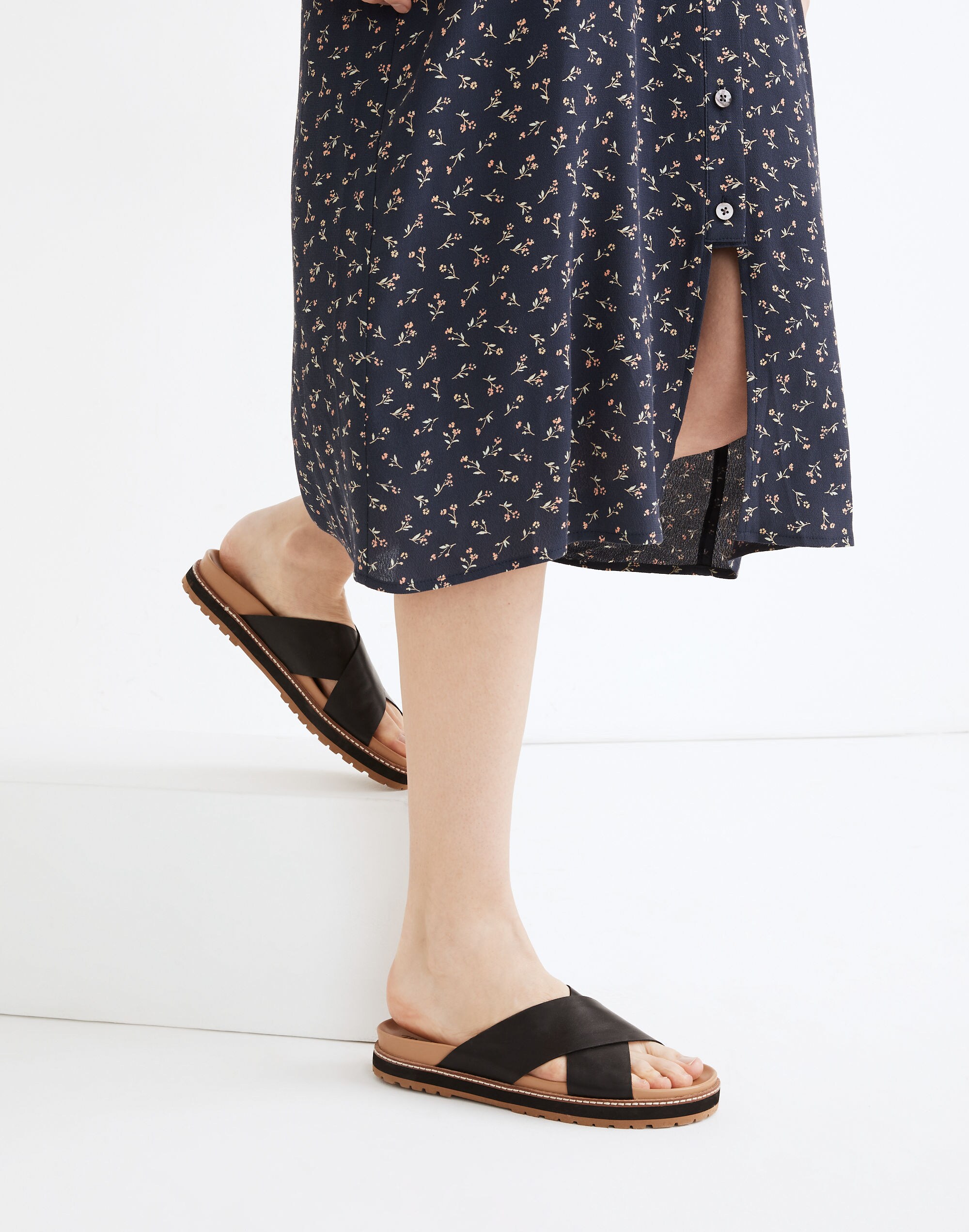 The Dayna Lugsole Slide Sandal in Leather