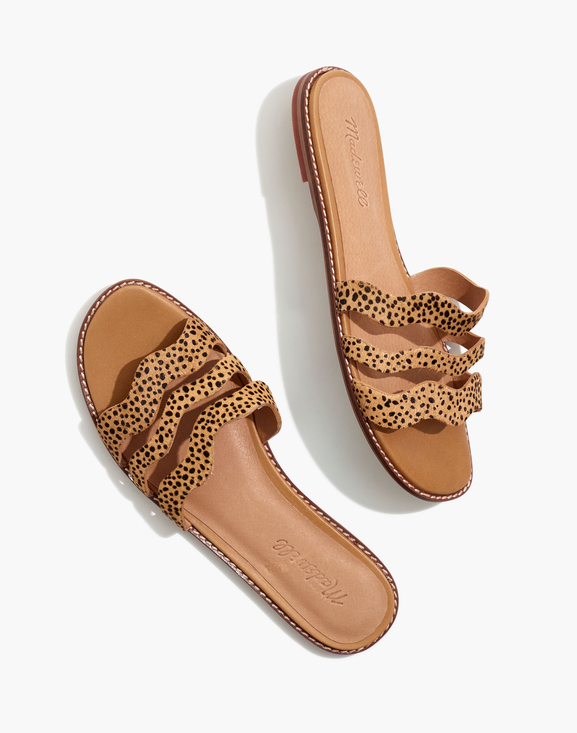 The Wave Slide Sandal in Spotted Calf Hair