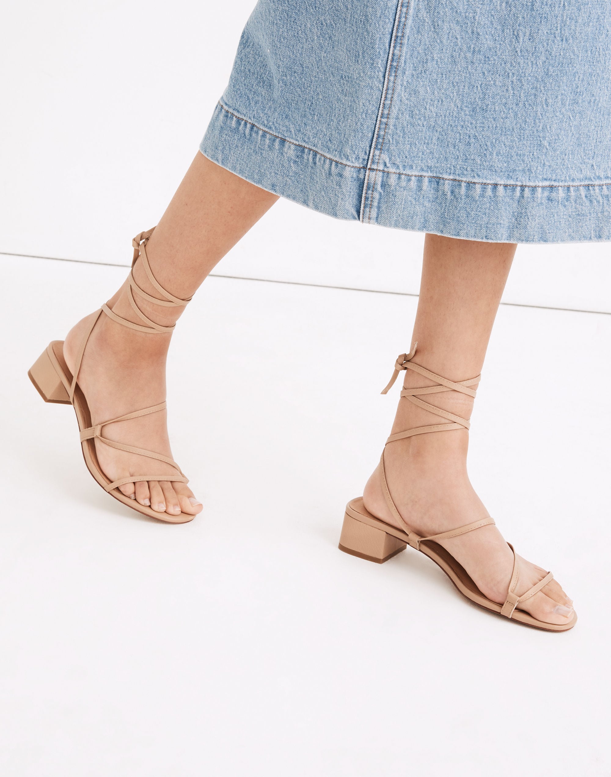 The Brigitte Lace-Up Sandal in Leather
