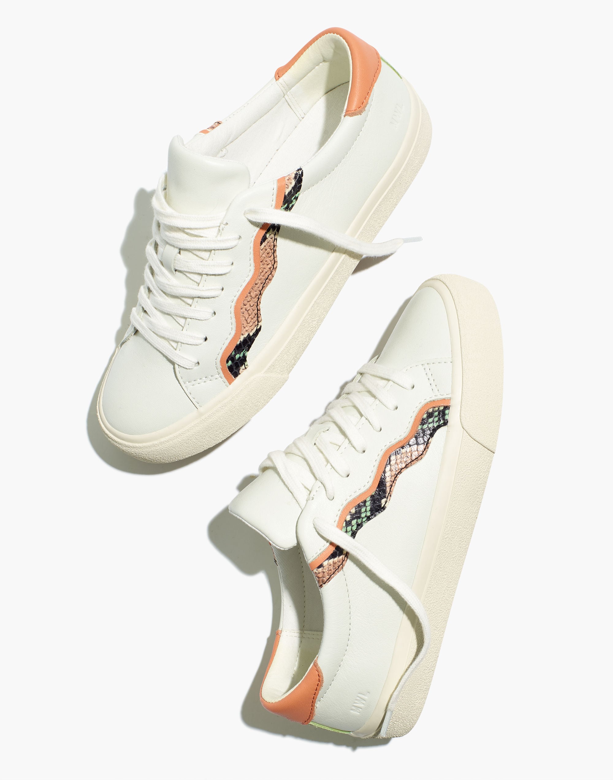 Sidewalk Low-Top Sneakers in Snake Embossed Leather: Wave Edition