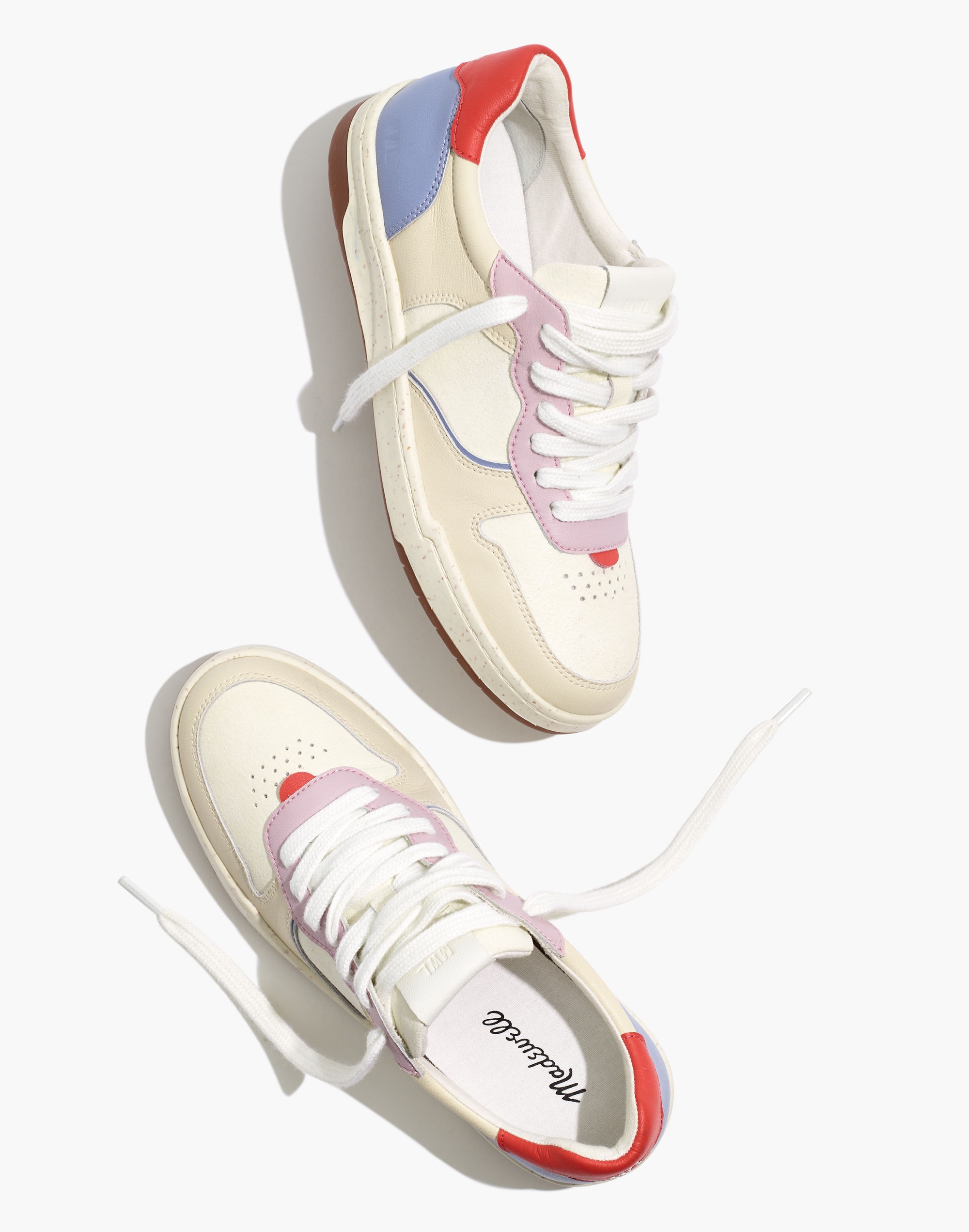 Court Sneakers in Colorblock Leather and Nubuck
