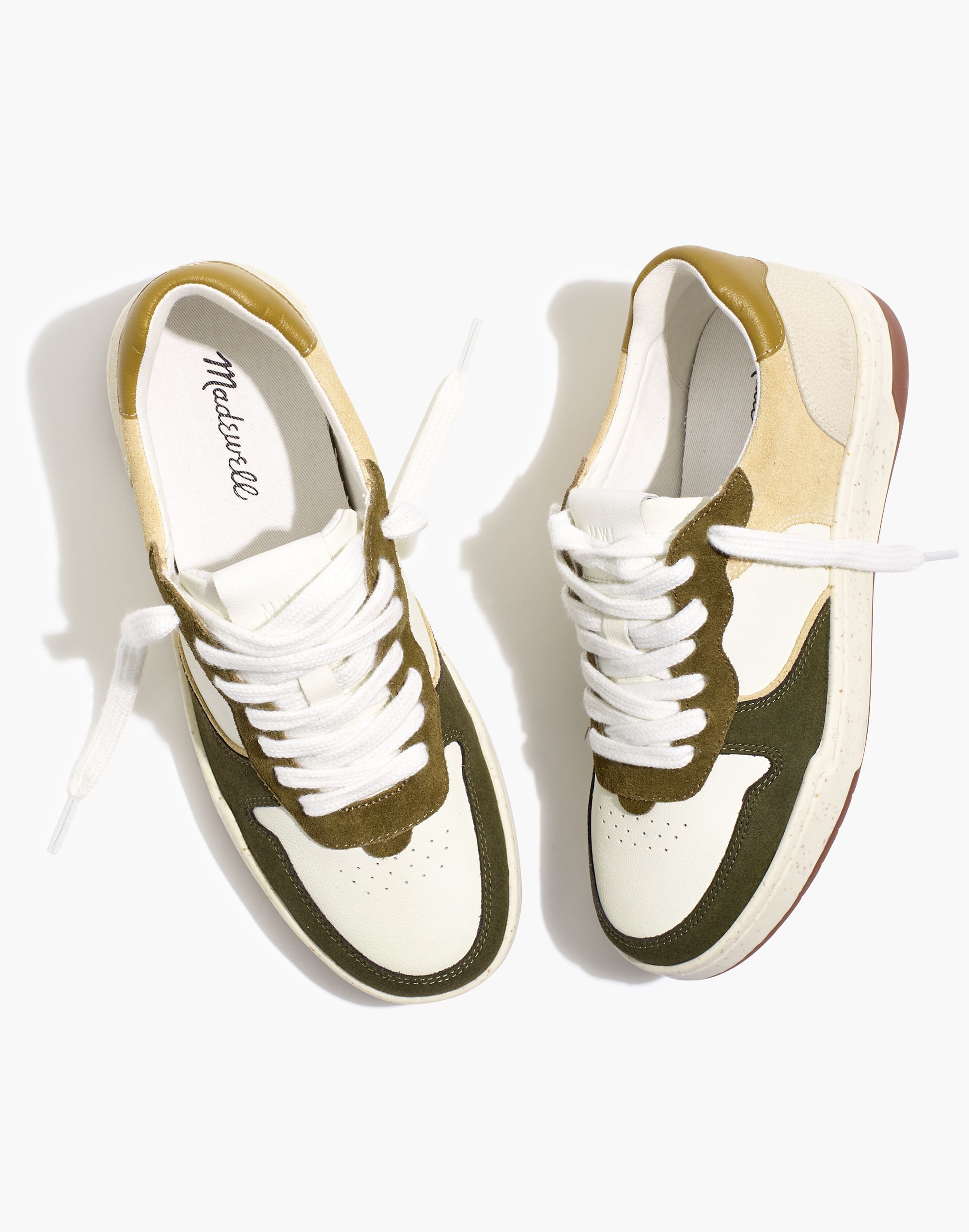 Court Sneakers in Colorblock Leather and Suede