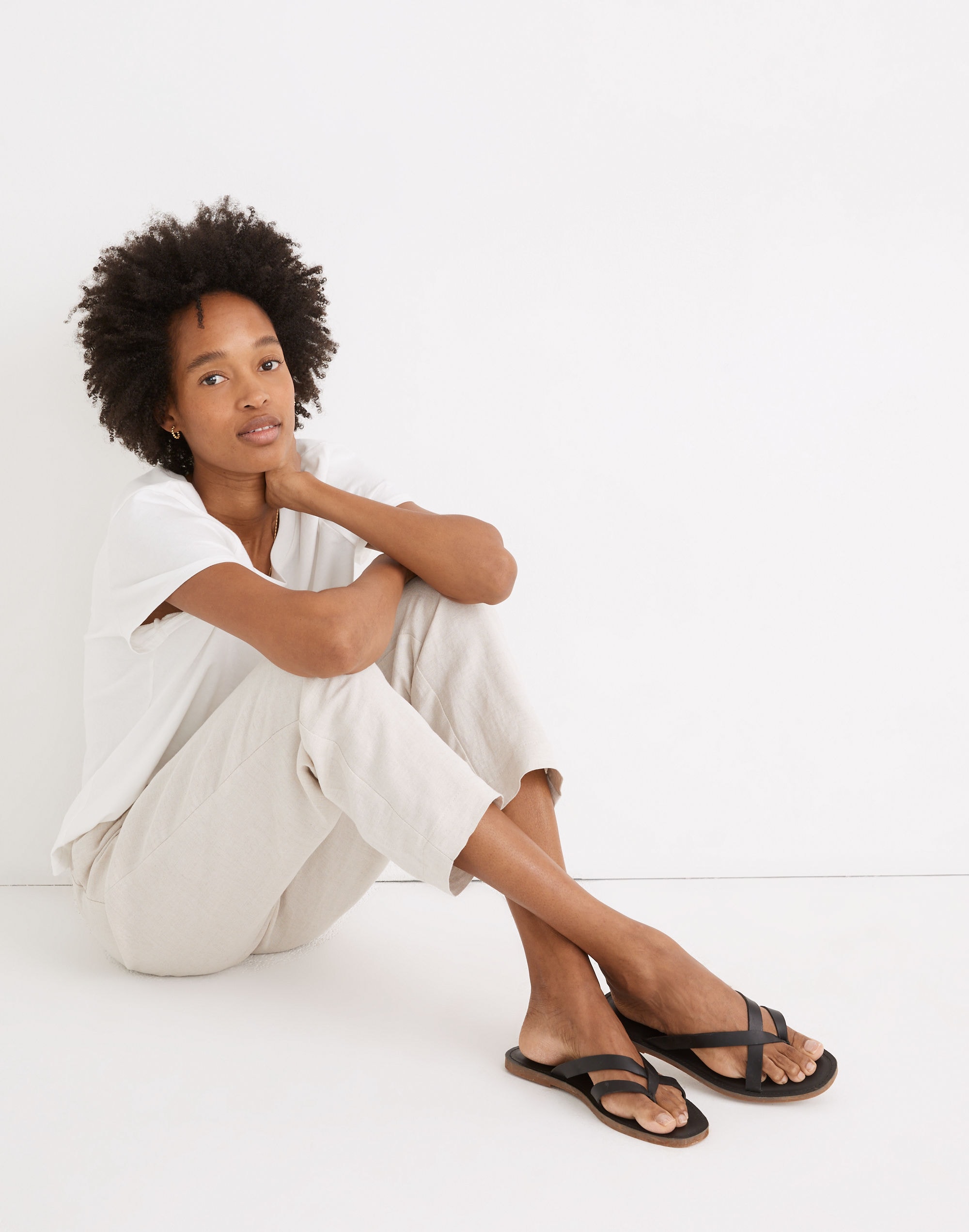 The Boardwalk Thong Sandal in Leather