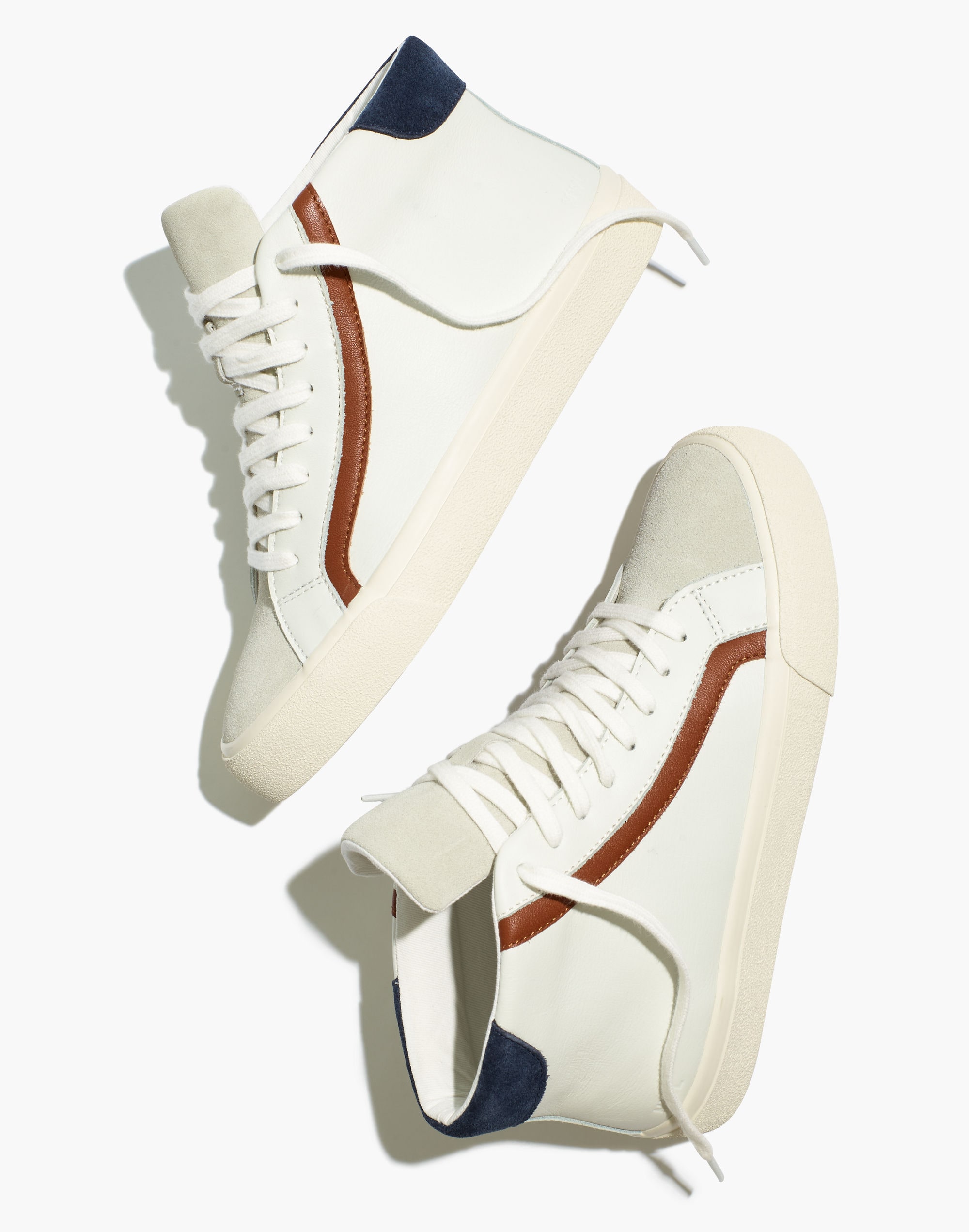 Sidewalk High-Top Sneakers in Colorblock Leather
