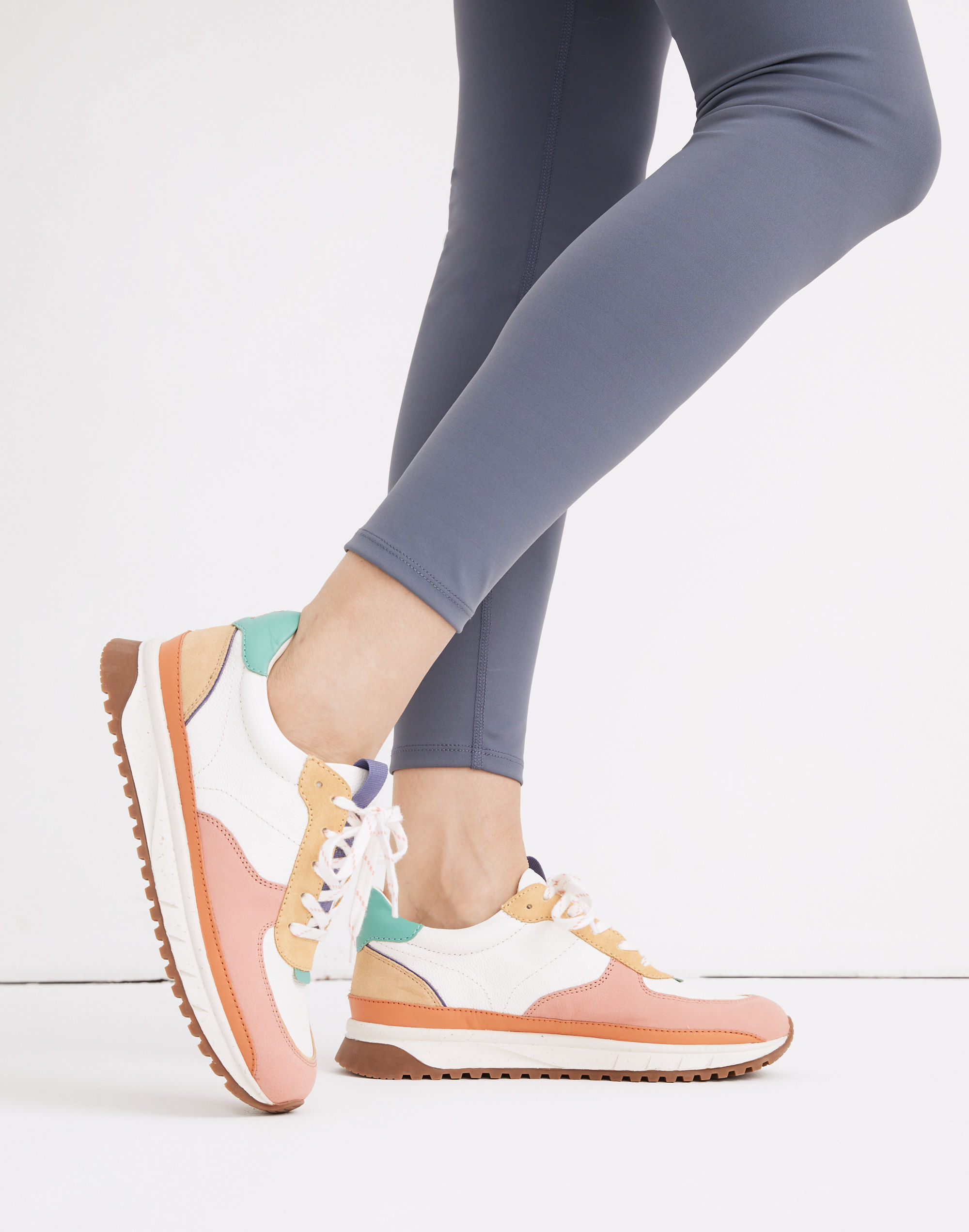 Kickoff Trainer Sneakers in Colorblock Leather